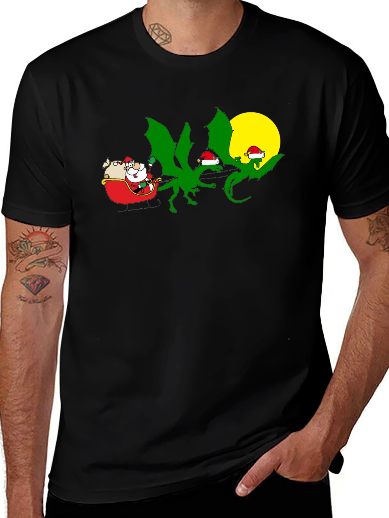 Festive Dragon Santa T-Shirt