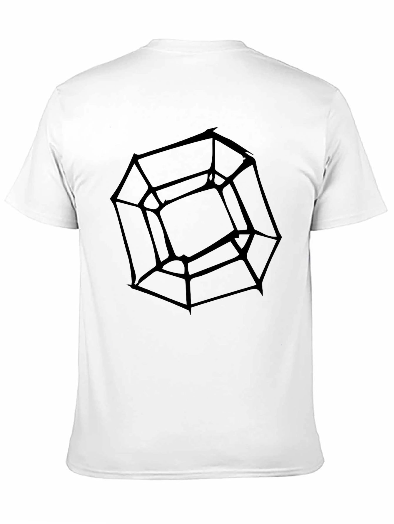Geometric Cube Graphic Tee - Modern Black Shirt