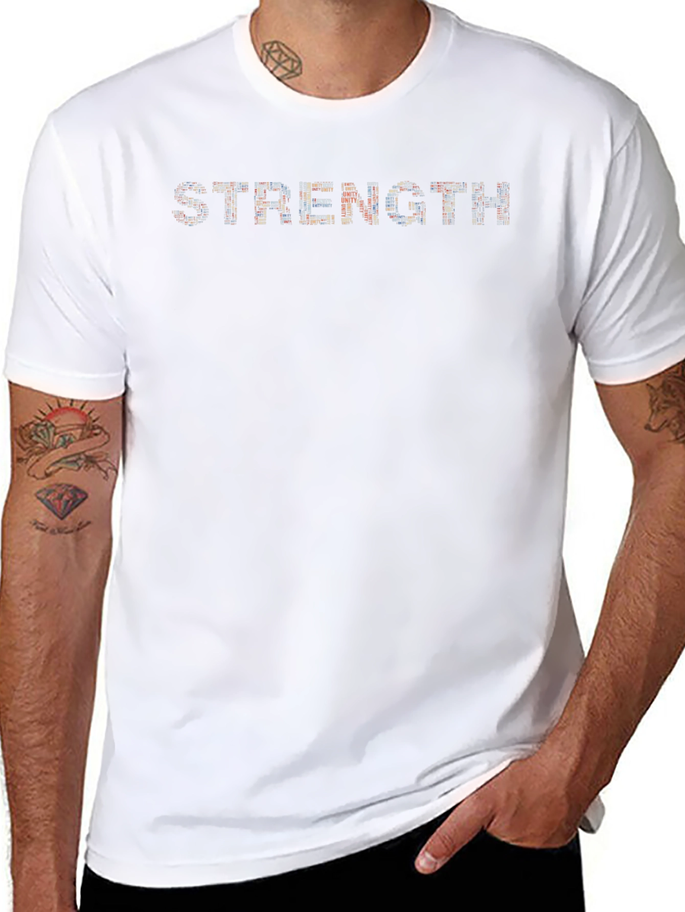 Strength Graphic Print Black T-Shirt