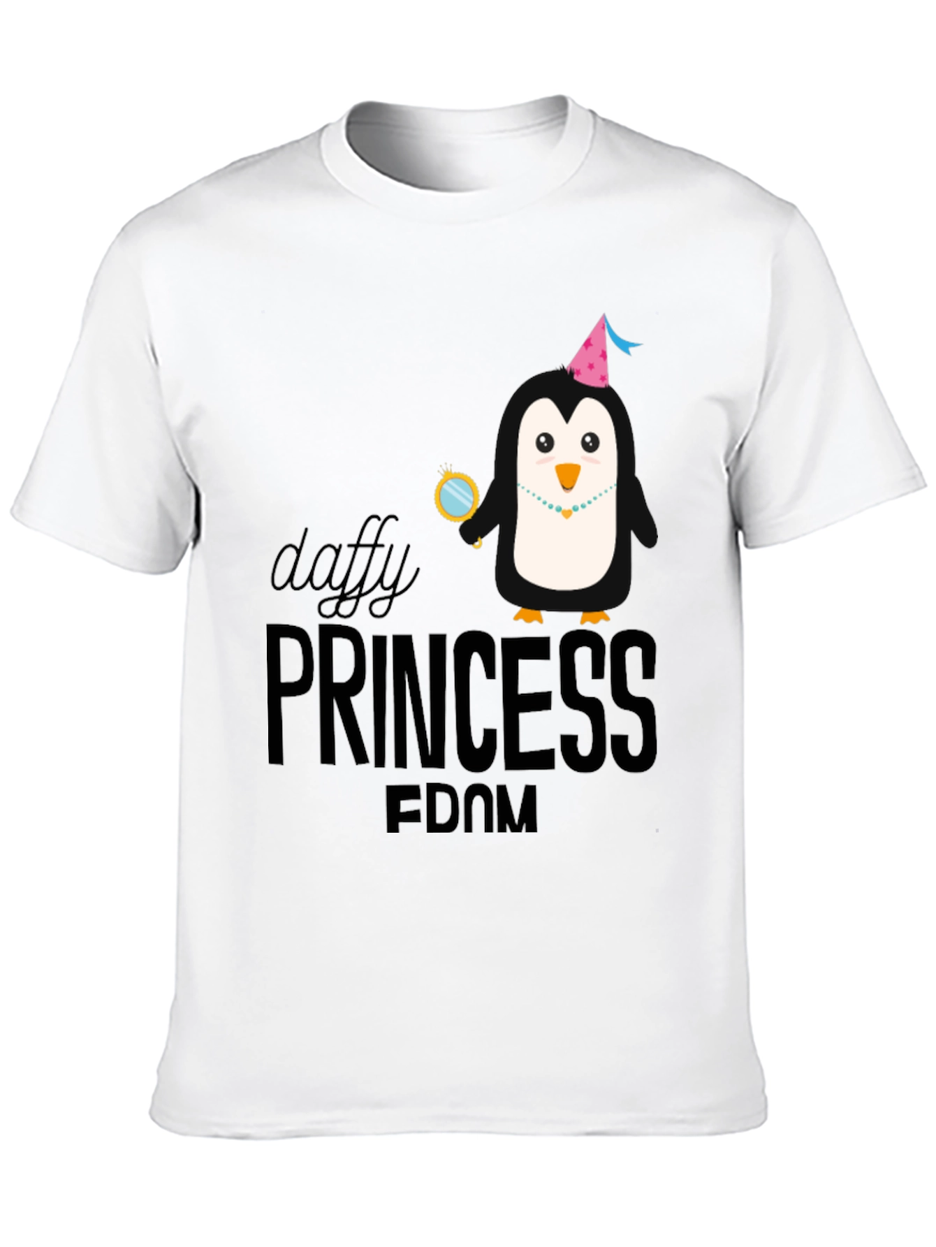 Daffy Princess Penguin Black T-Shirt