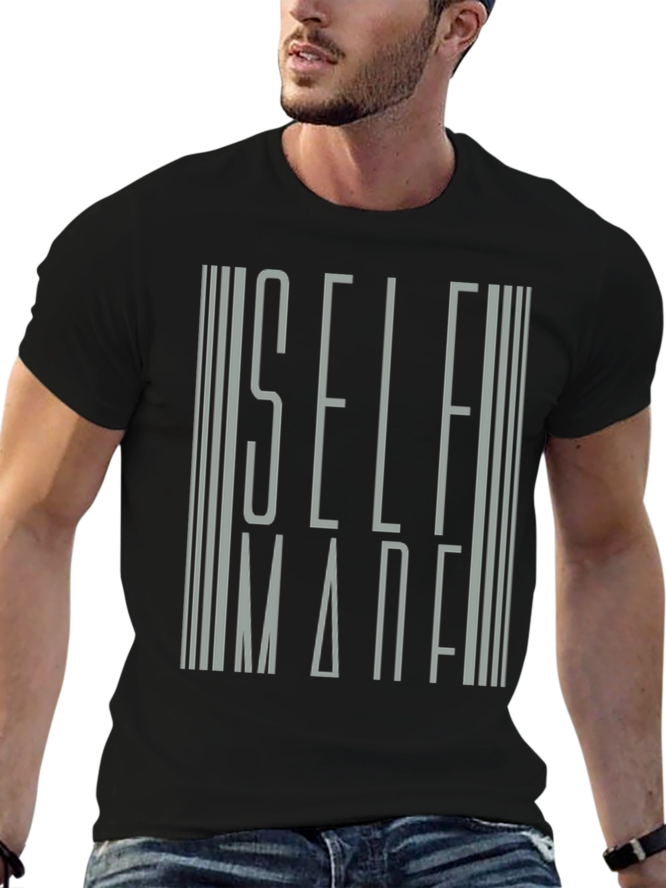 Self Made Graphic Print Mens T-Shirt - Black