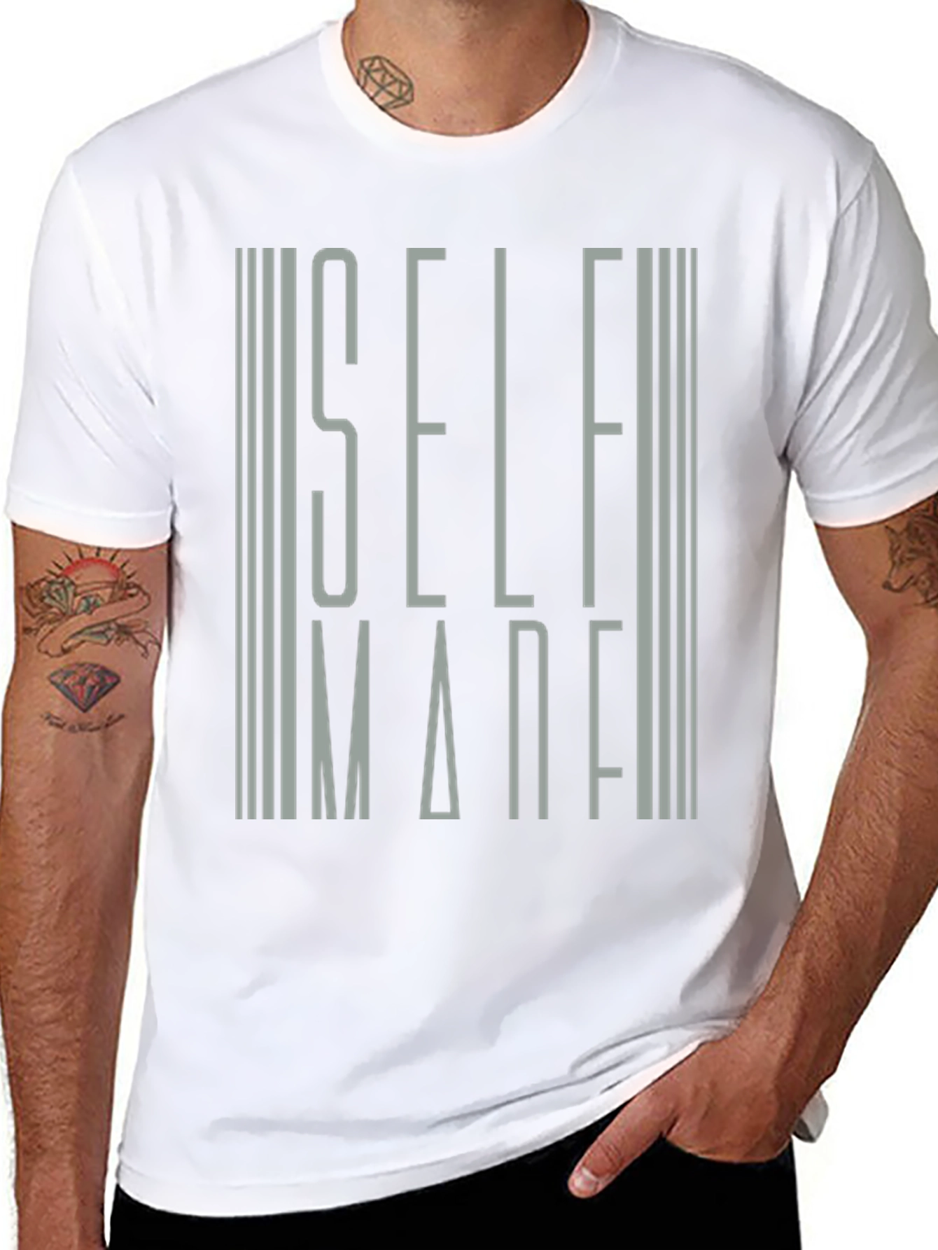 Self Made Graphic Print Mens T-Shirt - Black