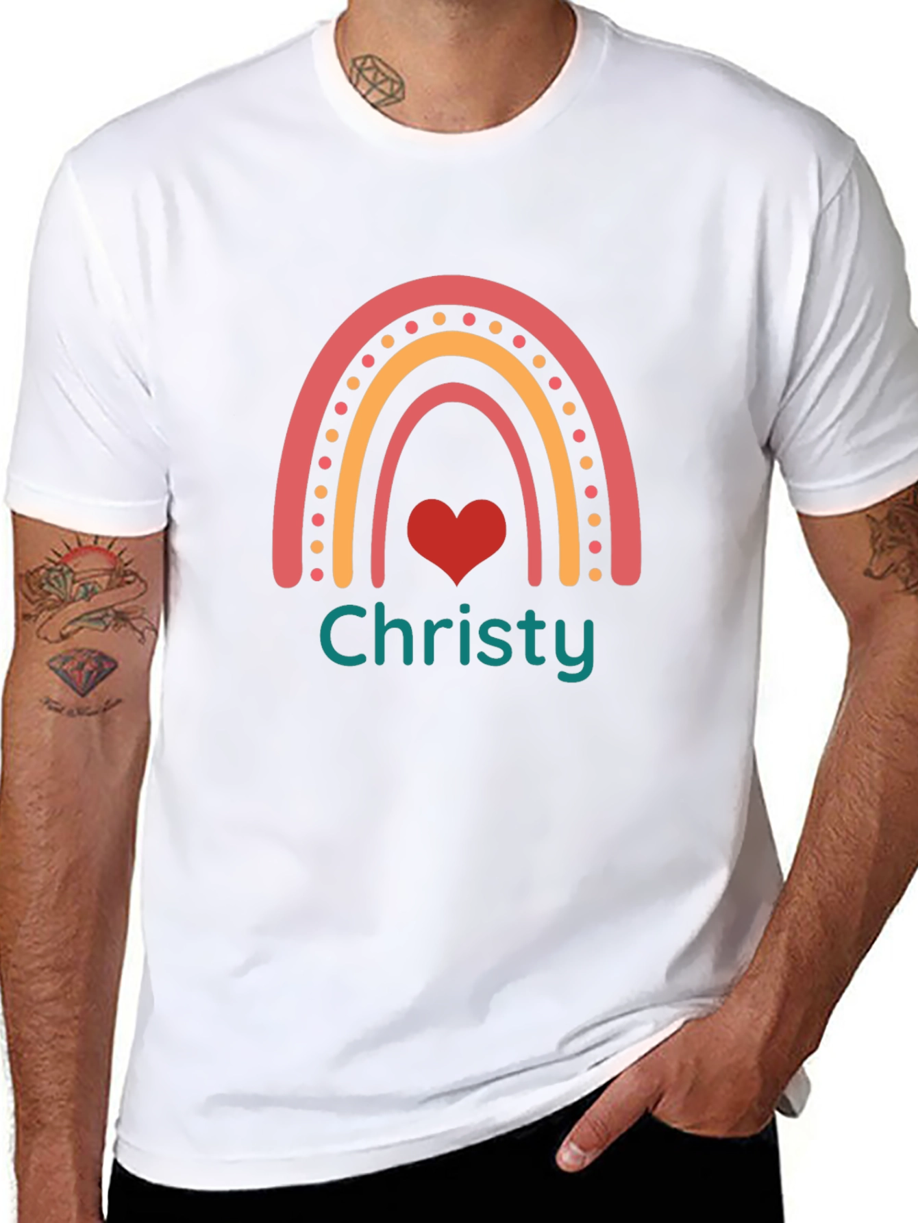 Rainbow Christy T-Shirt - Personalized Name Tee