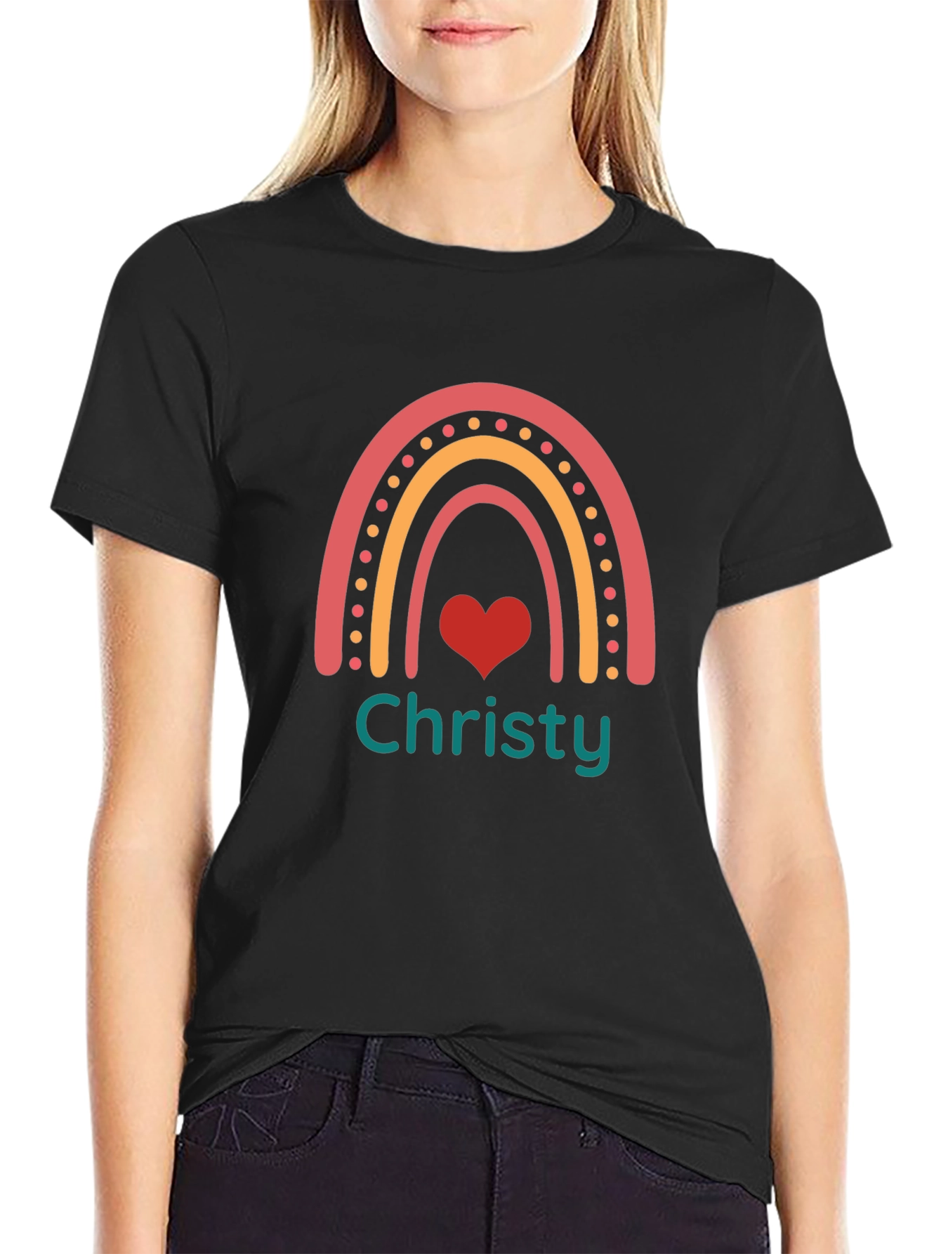 Rainbow Christy T-Shirt - Personalized Name Tee