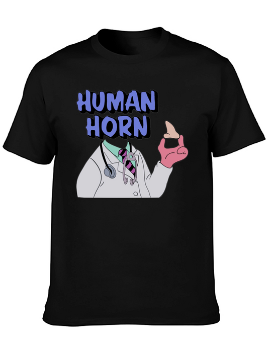 Human Horn Graphic T-Shirt - Quirky Doctor Humor
