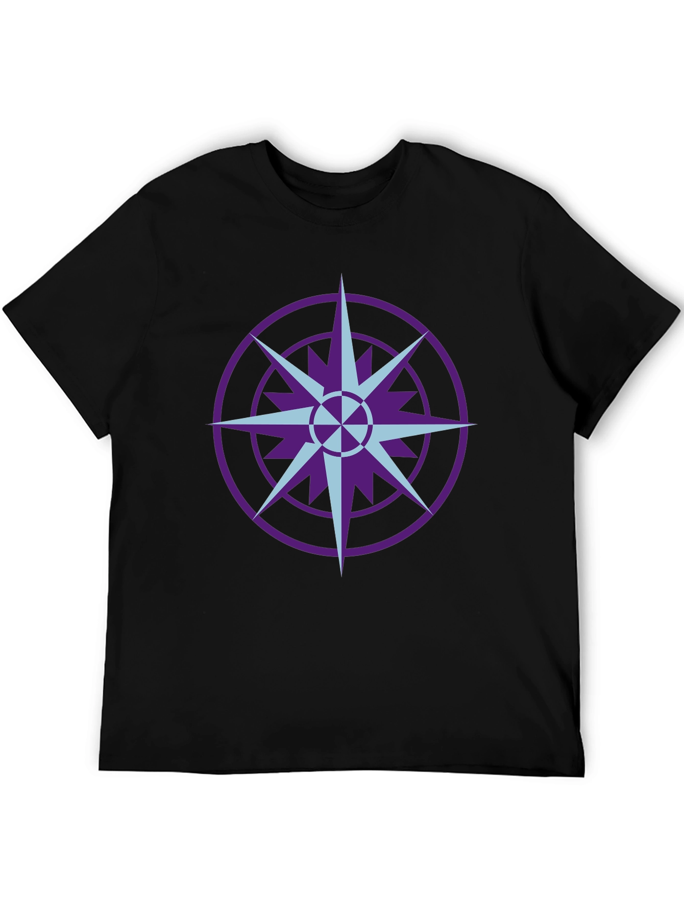 Geometric Compass Graphic T-Shirt - Black