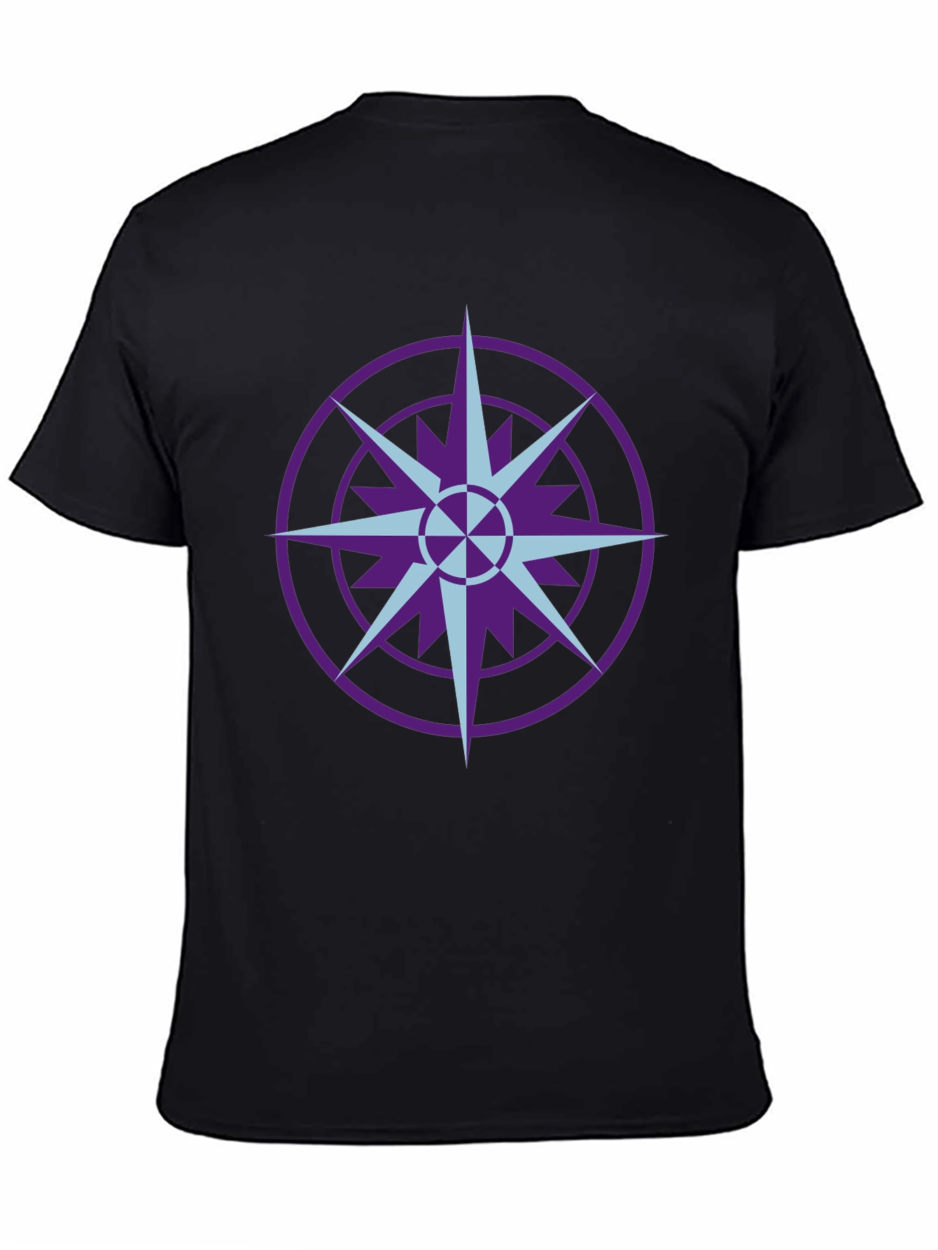 Geometric Compass Graphic T-Shirt - Black