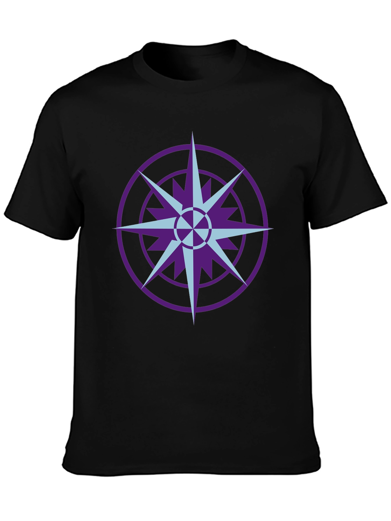 Geometric Compass Graphic T-Shirt - Black