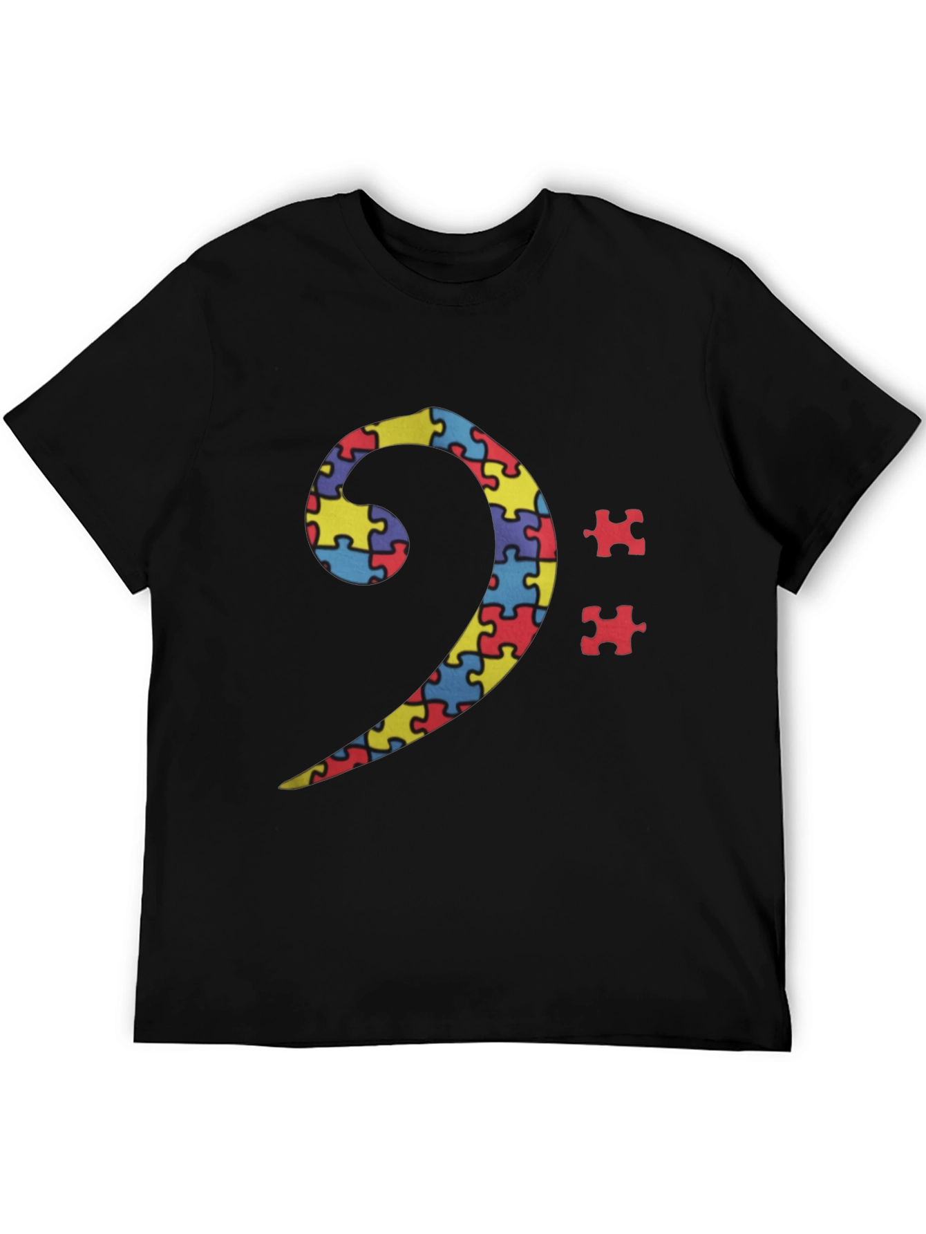 Autism Awareness BASS Clef Puzzle T-Shirt