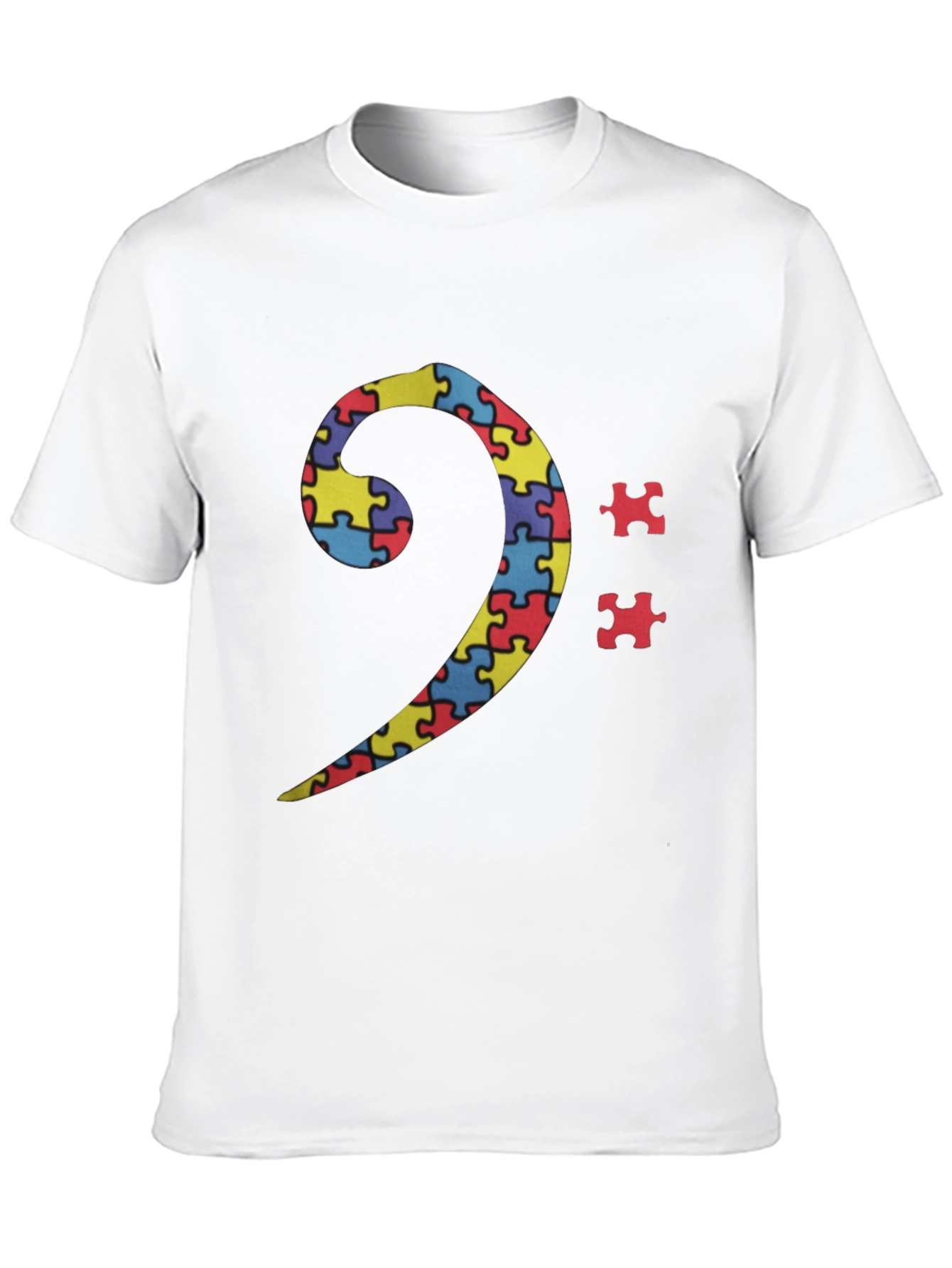 Autism Awareness BASS Clef Puzzle T-Shirt