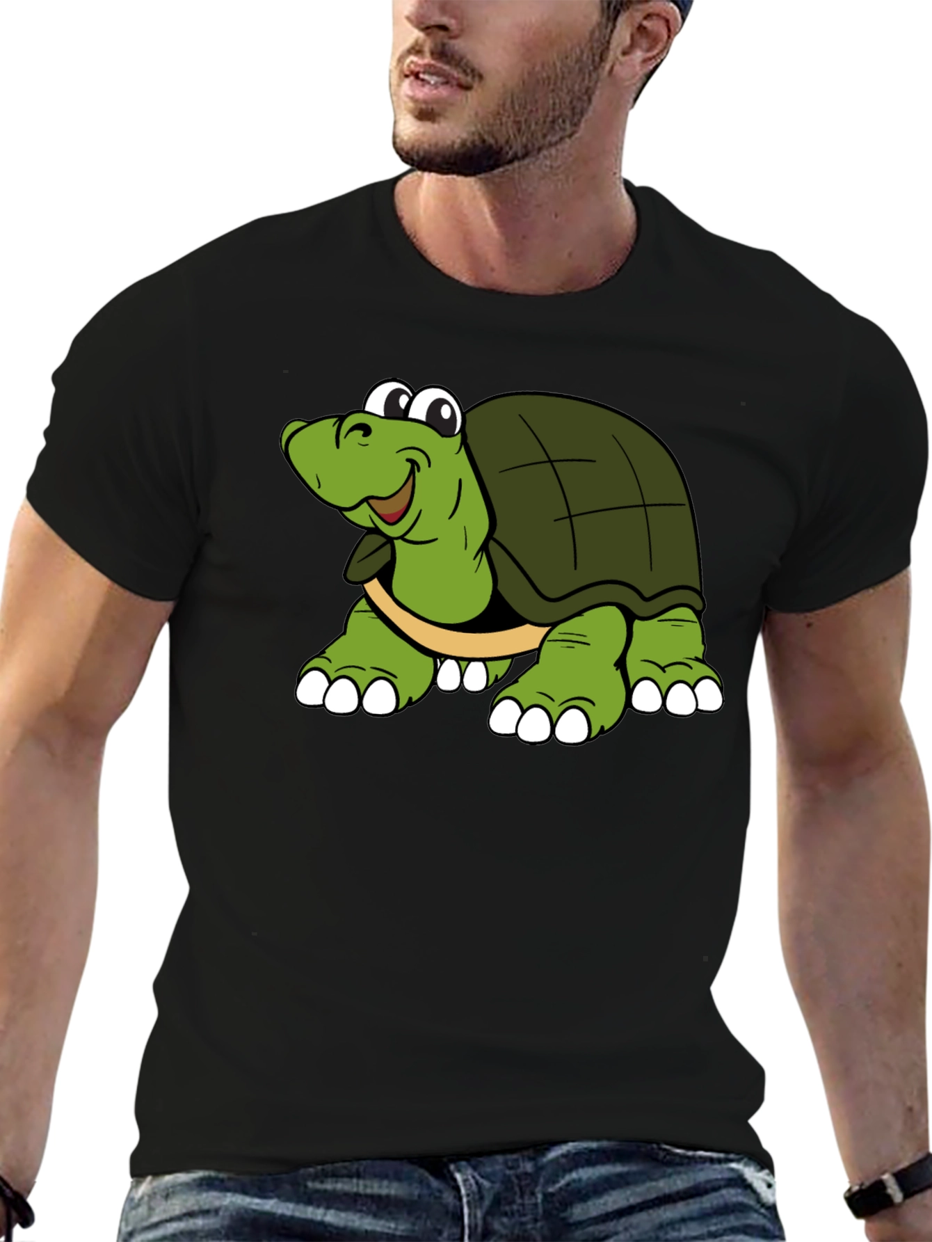 Cartoon Turtle Graphic T-Shirt