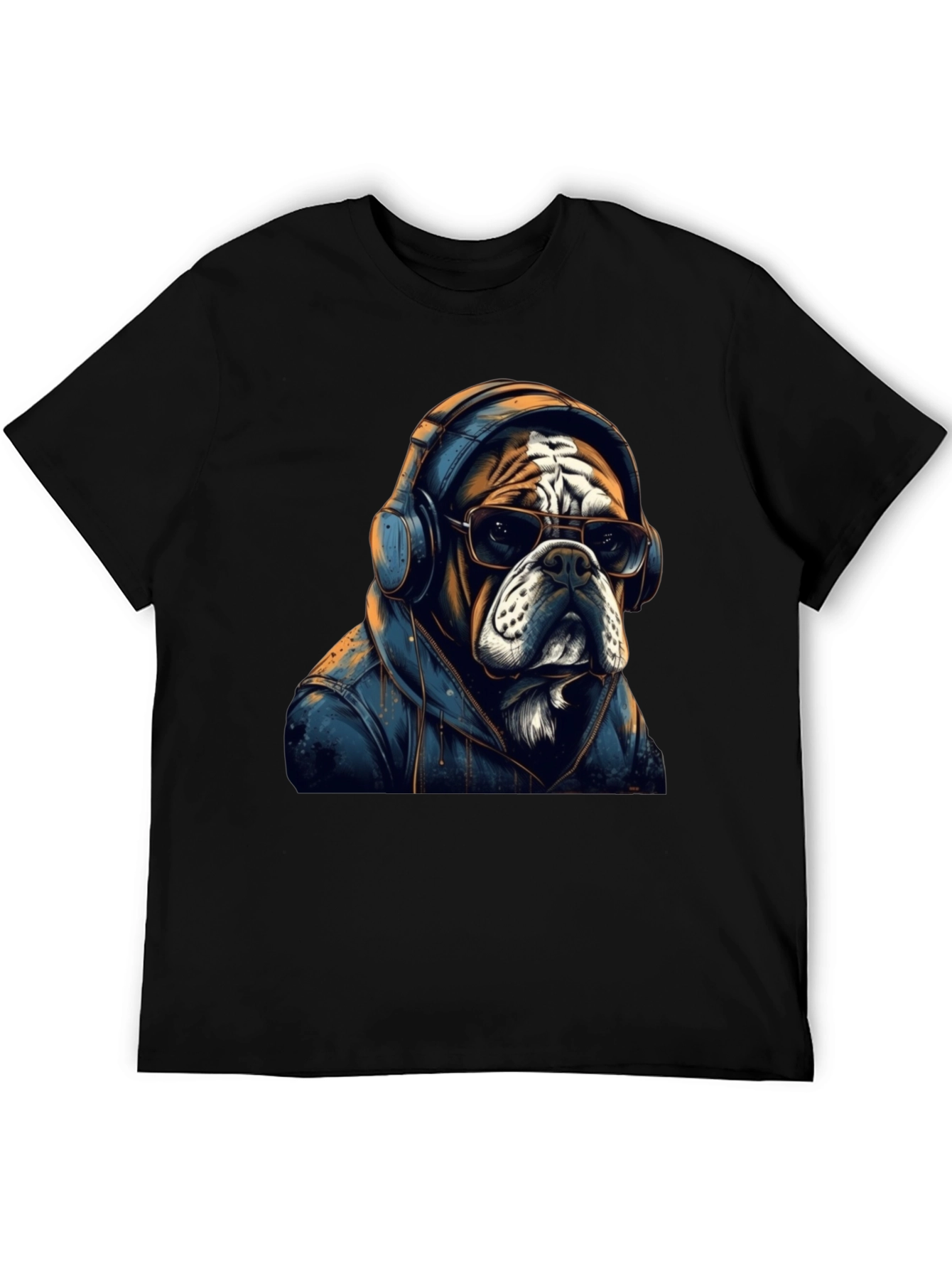 Cool Bulldog Graphic Tee - Unisex Black T-Shirt