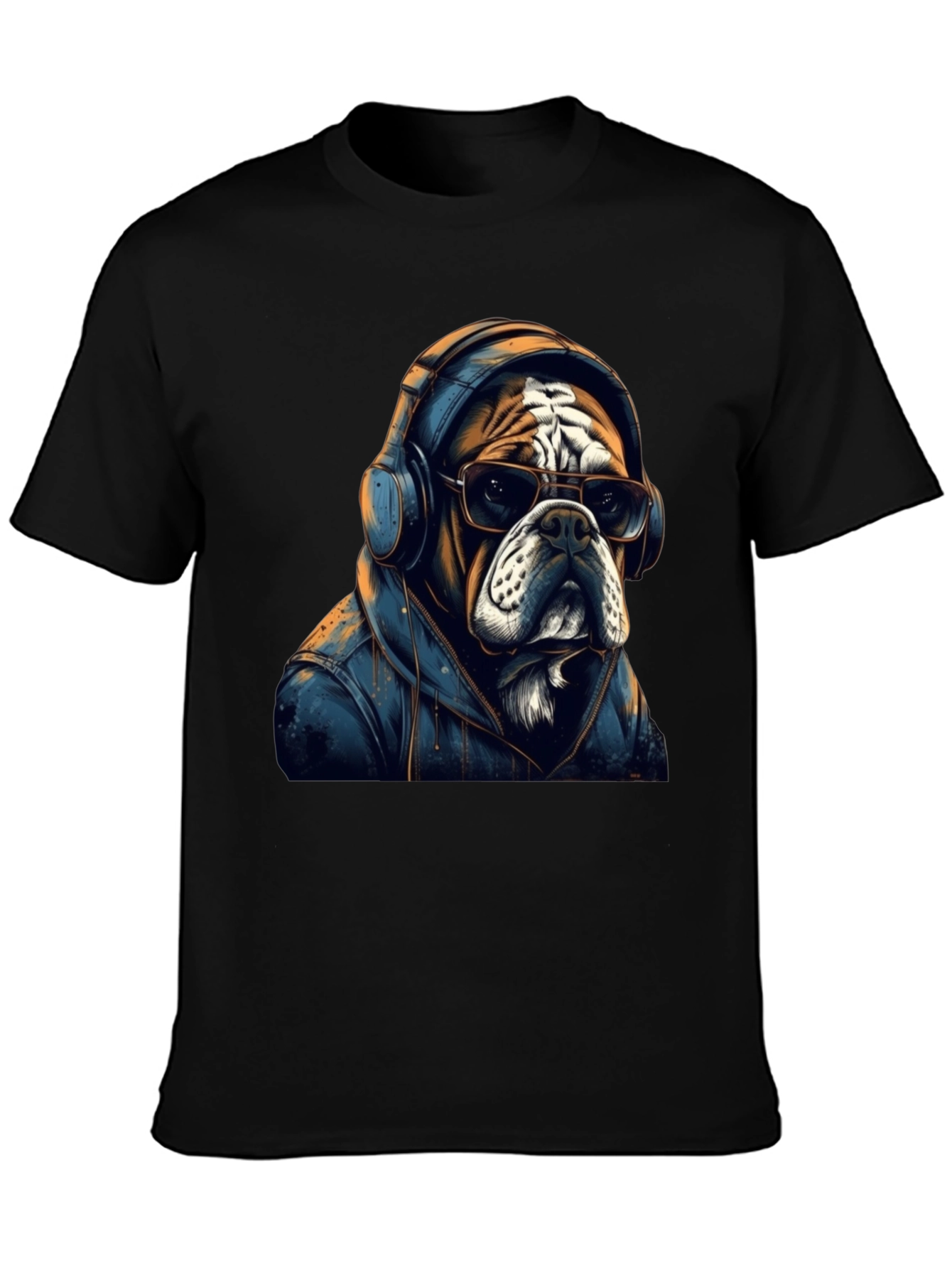 Cool Bulldog Graphic Tee - Unisex Black T-Shirt