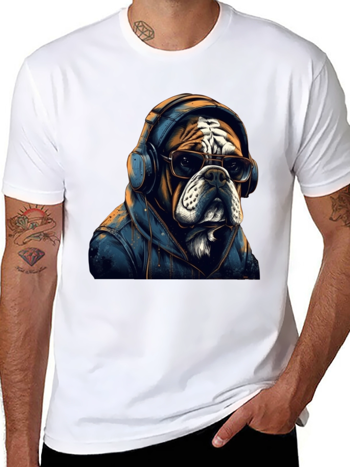 Cool Bulldog Graphic Tee - Unisex Black T-Shirt