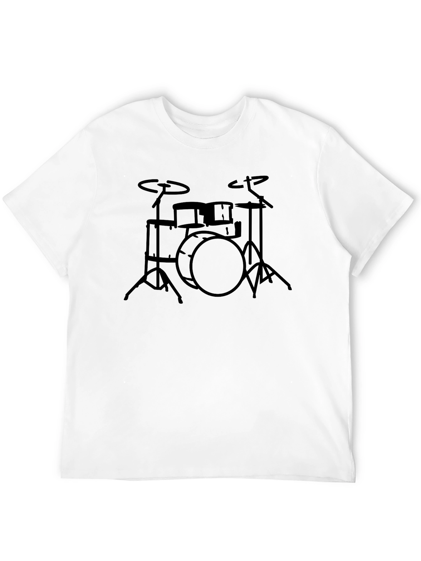 Drum Set Graphic T-Shirt - Minimalist Design