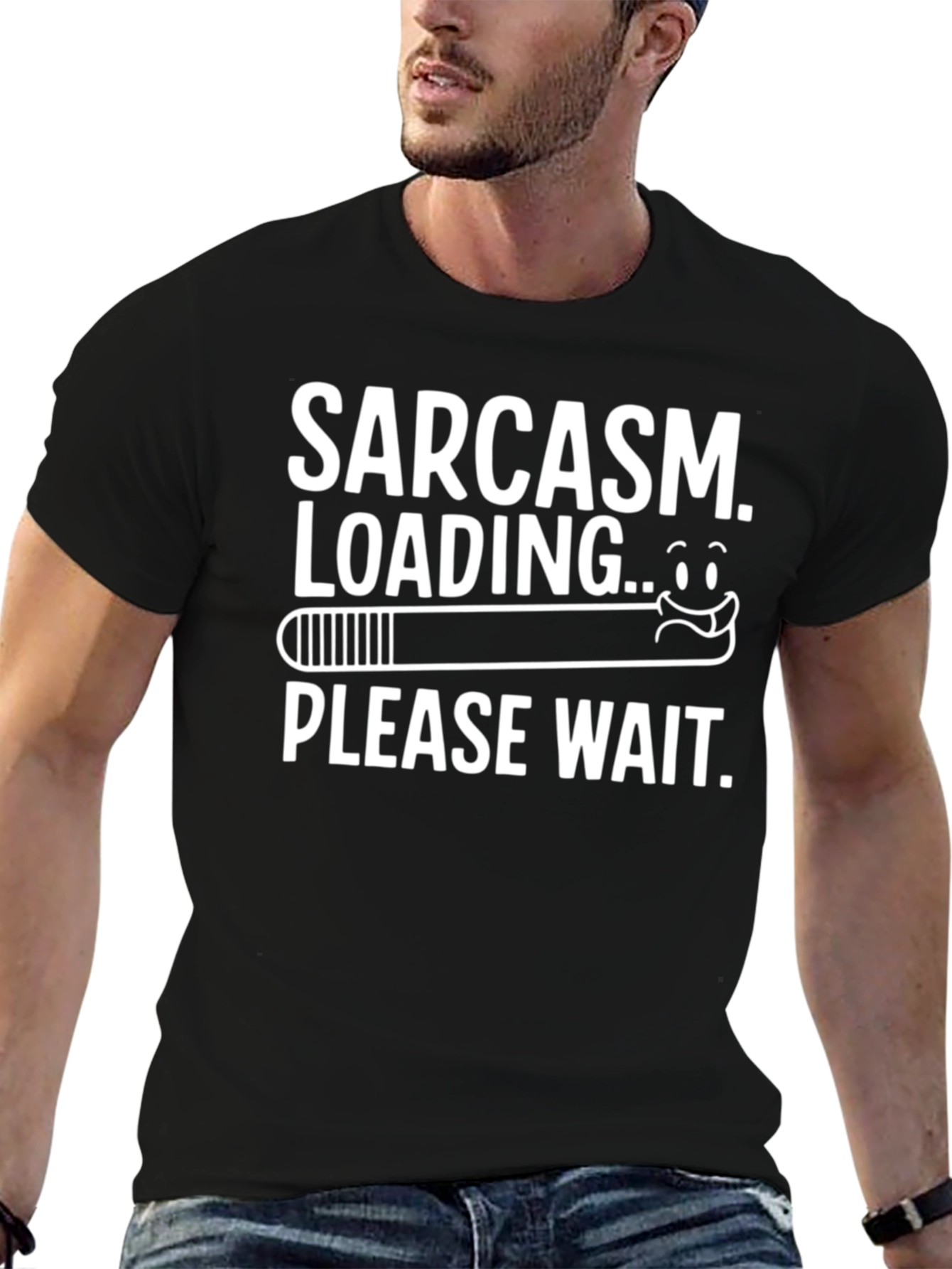 Sarcasm Loading T-Shirt - Please Wait Funny Graphic Tee