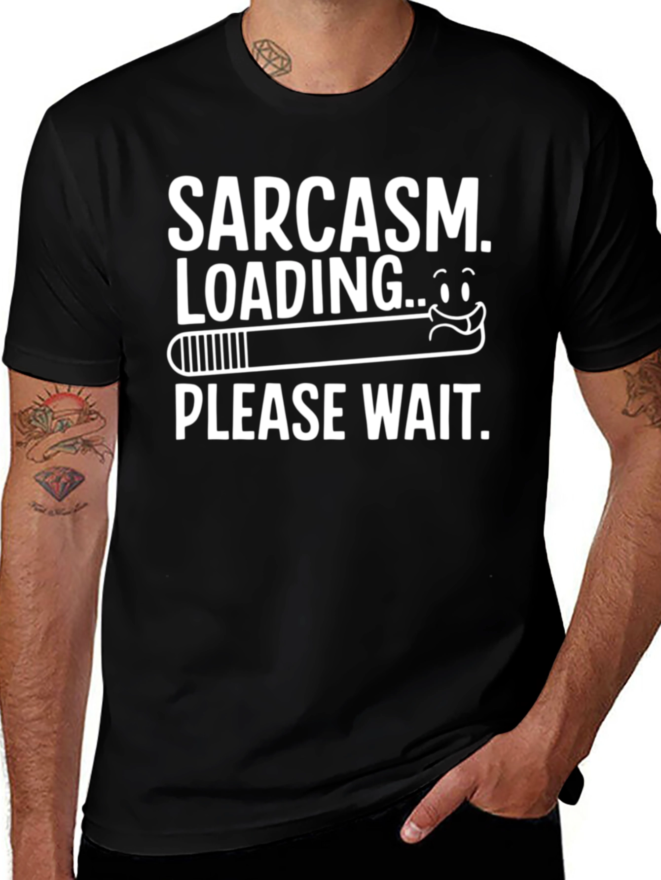 Sarcasm Loading T-Shirt - Please Wait Funny Graphic Tee