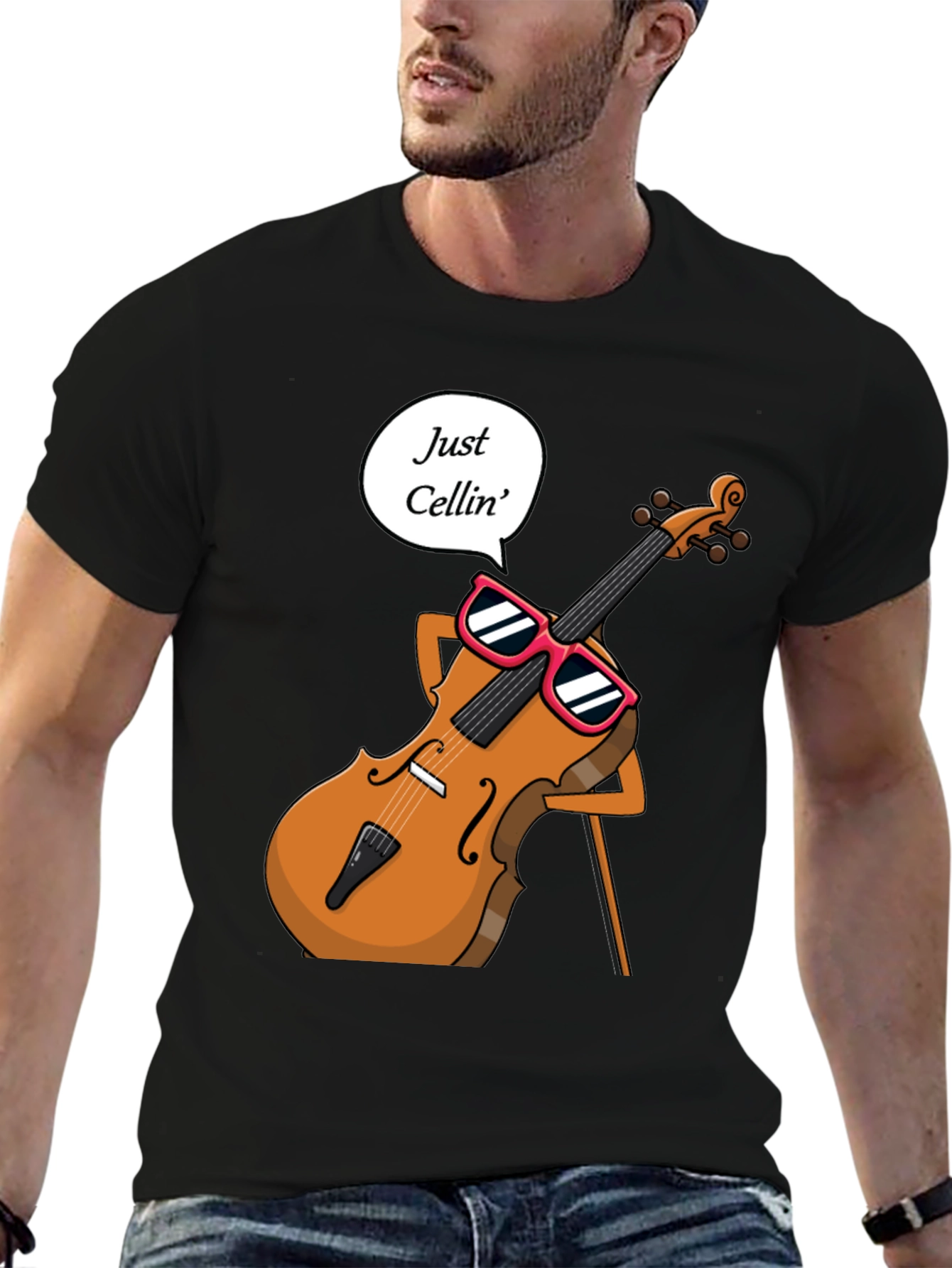Just Cellin T-Shirt - Musician Humor Tee