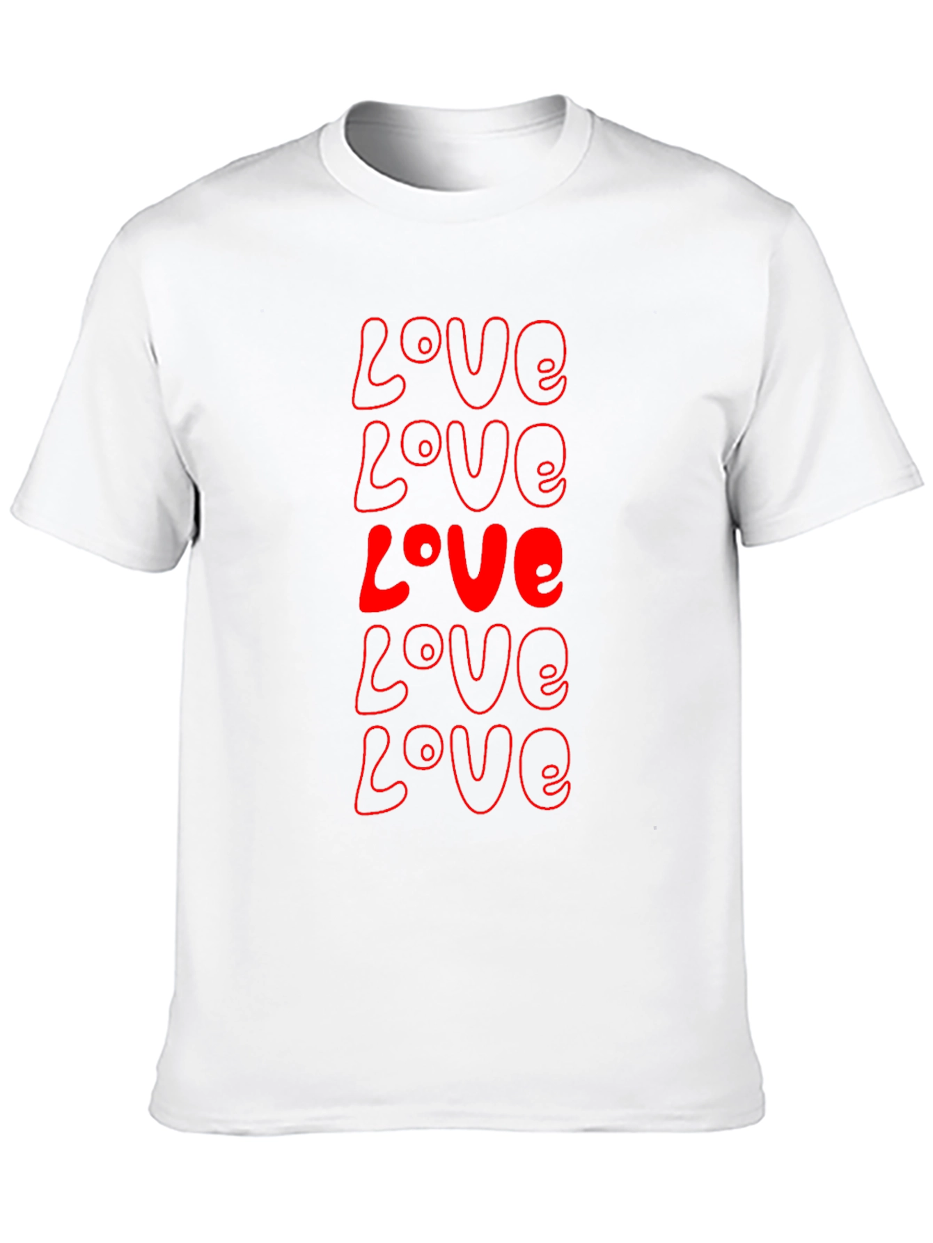 Red Love Print Black T-Shirt