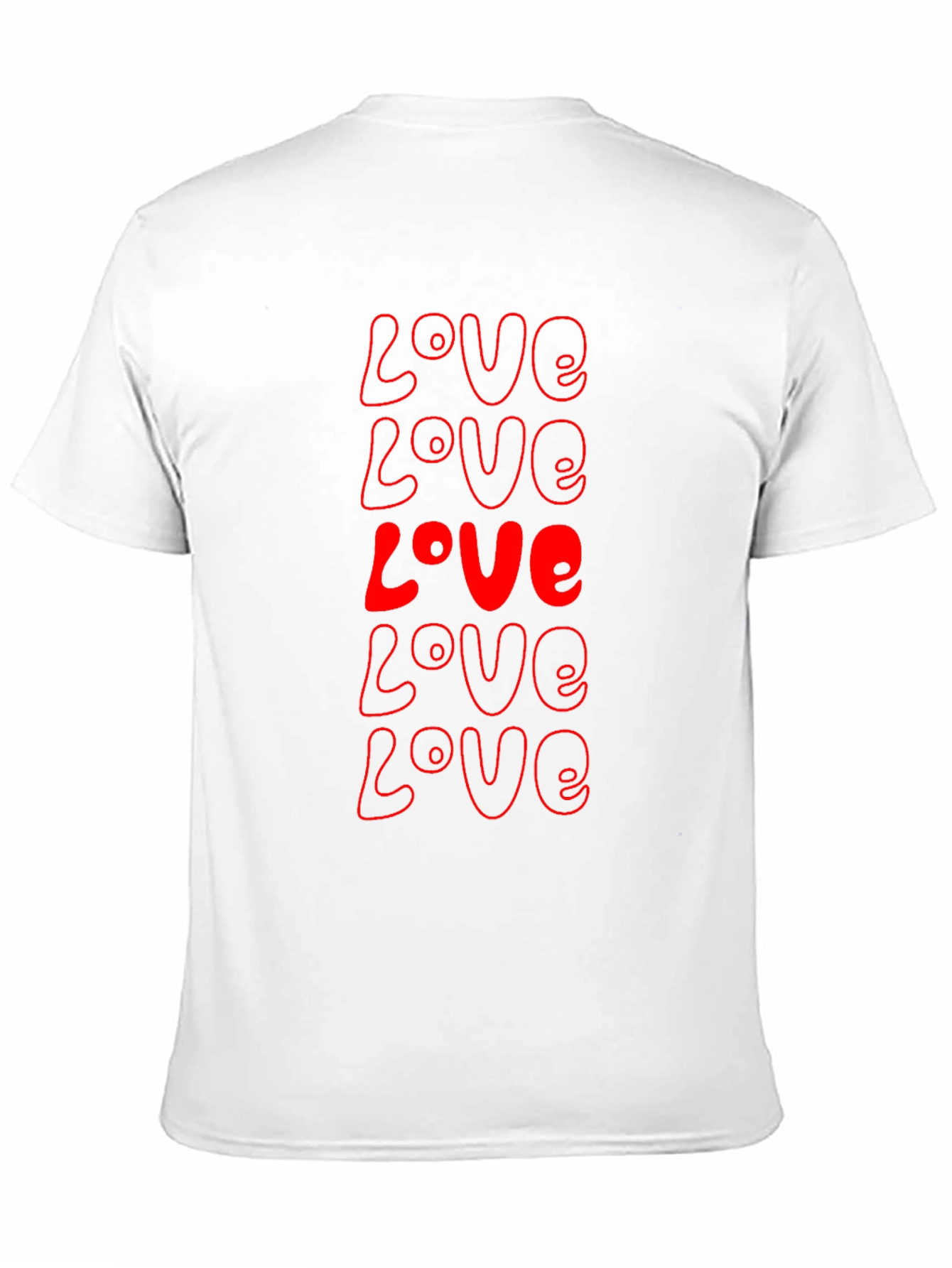Red Love Print Black T-Shirt