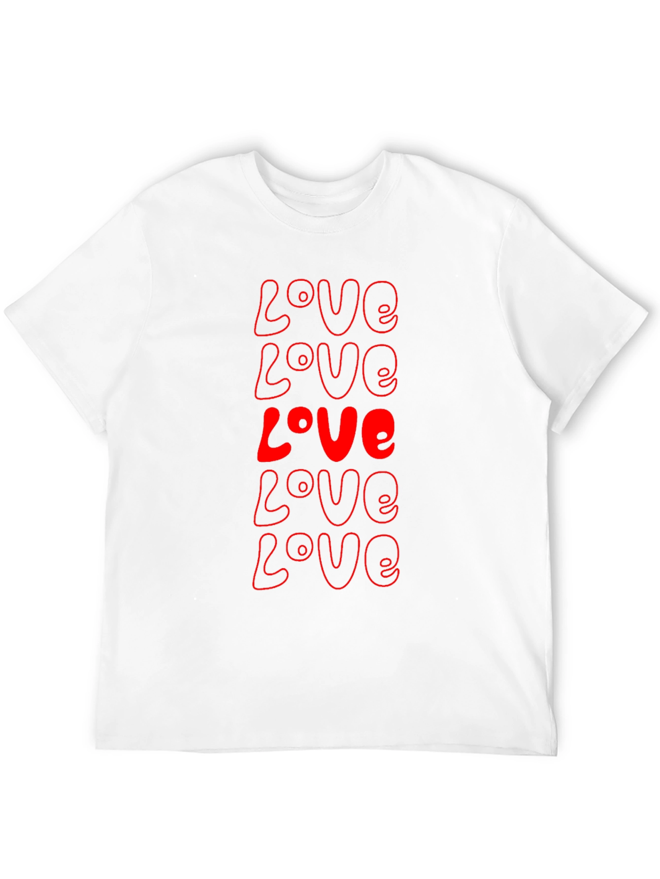 Red Love Print Black T-Shirt
