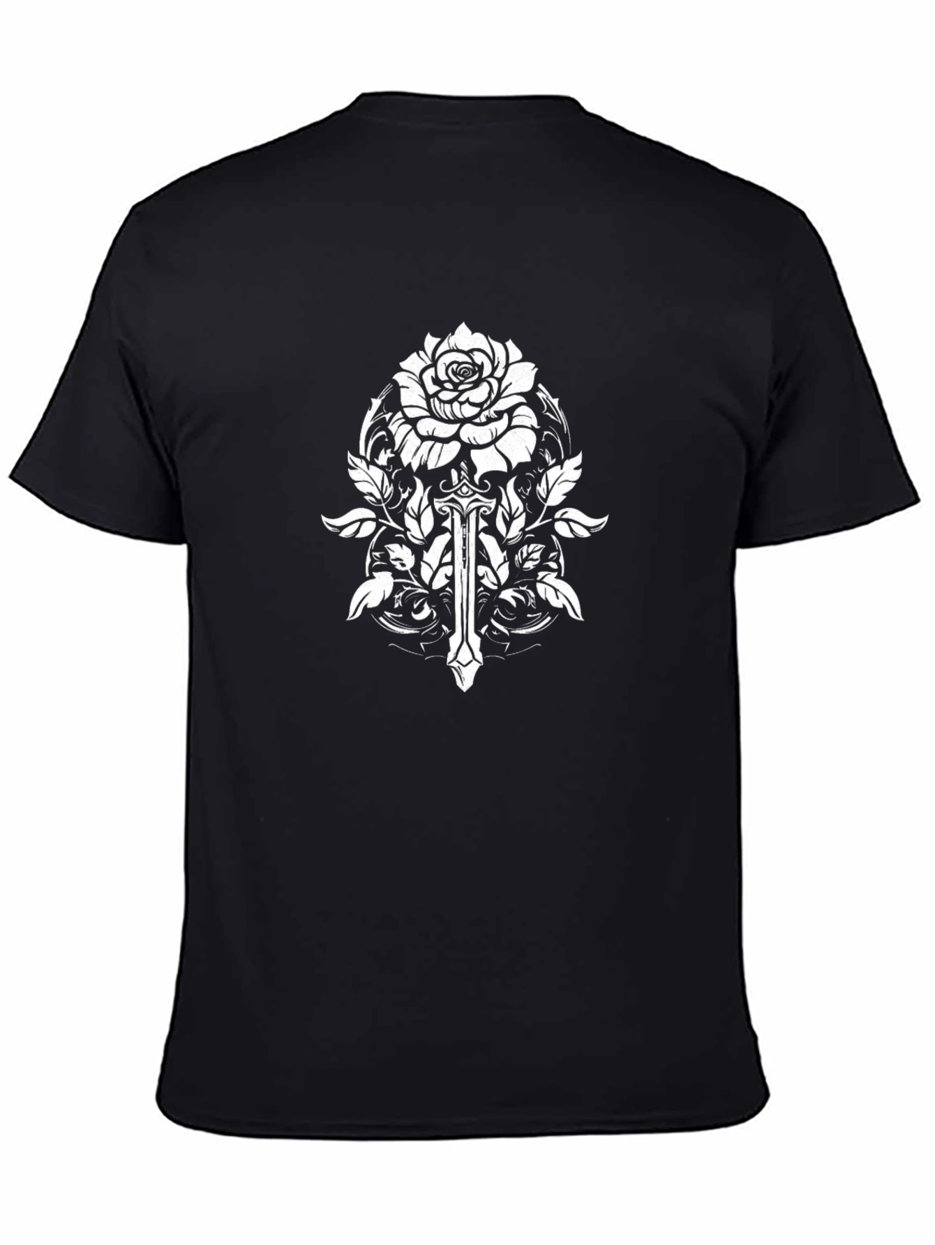 Rose & Sword Graphic Black T-Shirt