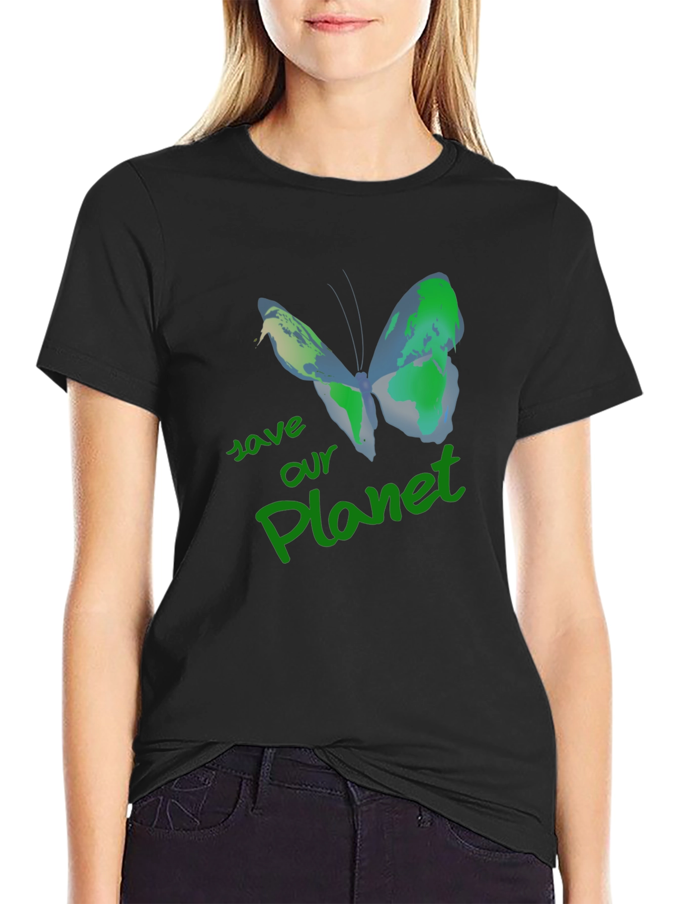 Save Our Planet Earth Butterfly T-Shirt