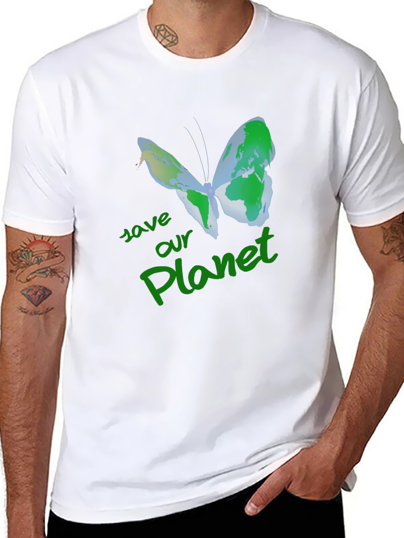 Save Our Planet Earth Butterfly T-Shirt
