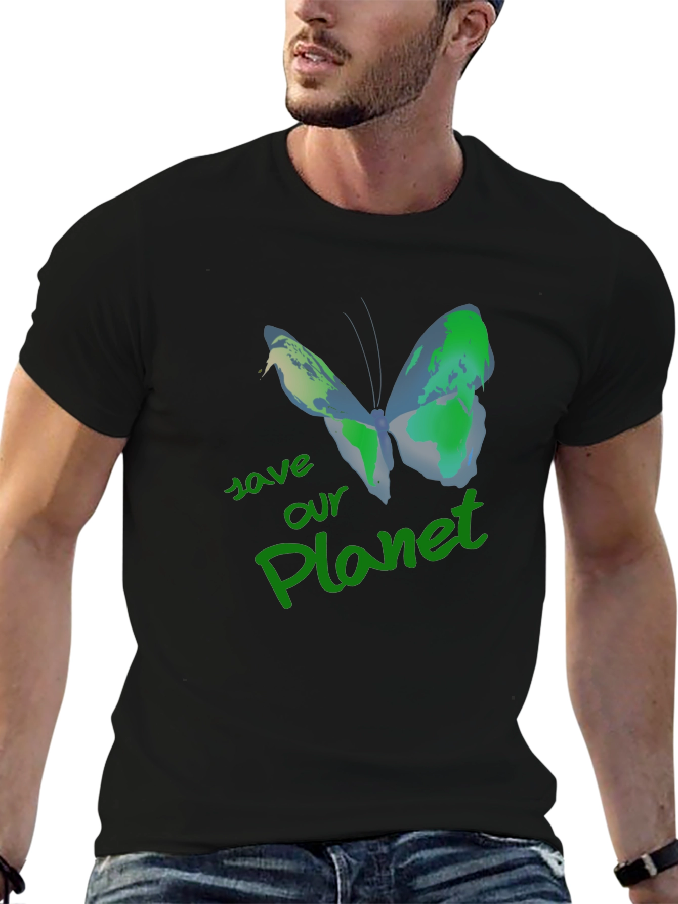 Save Our Planet Earth Butterfly T-Shirt
