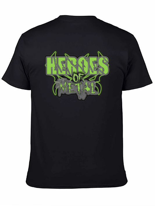 Heroes of Metal Graphic Print Black T-Shirt