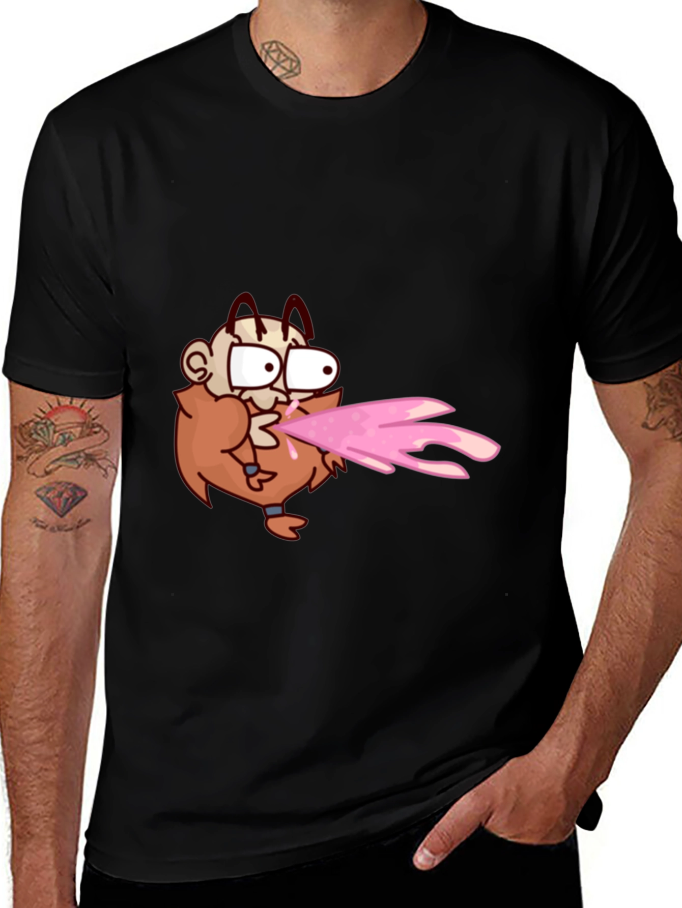 Cartoon Man Fire T-Shirt