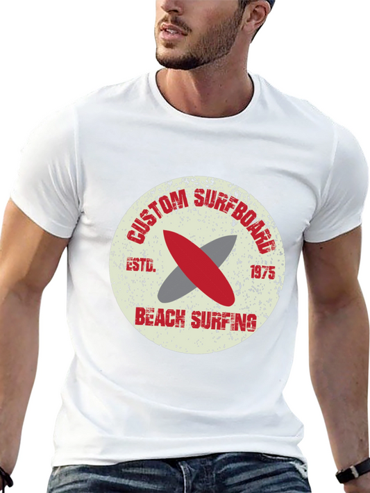Custom Surfboard Beach Surfing Graphic T-Shirt