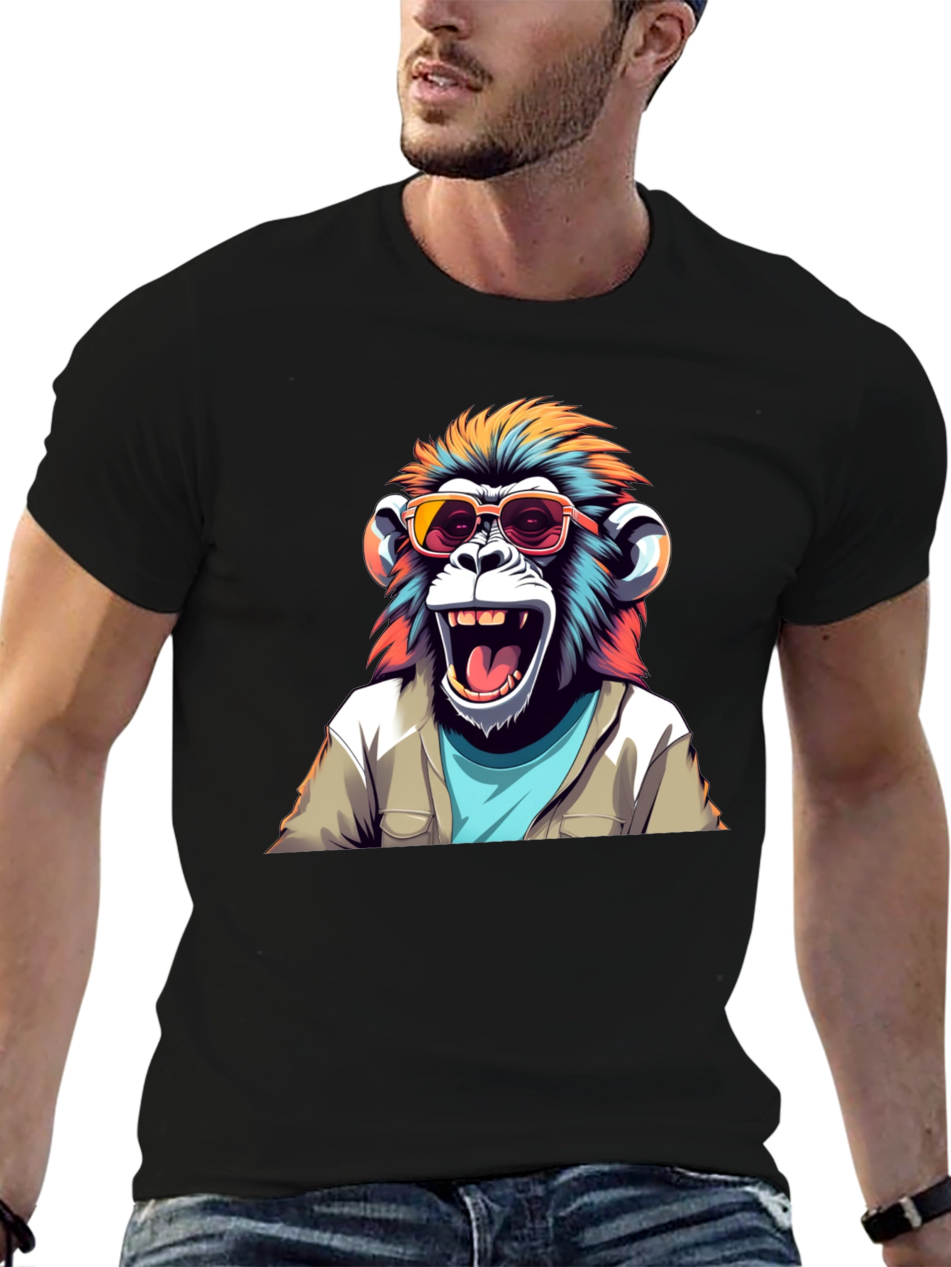 Cool Monkey Graphic Tee - Black T-Shirt