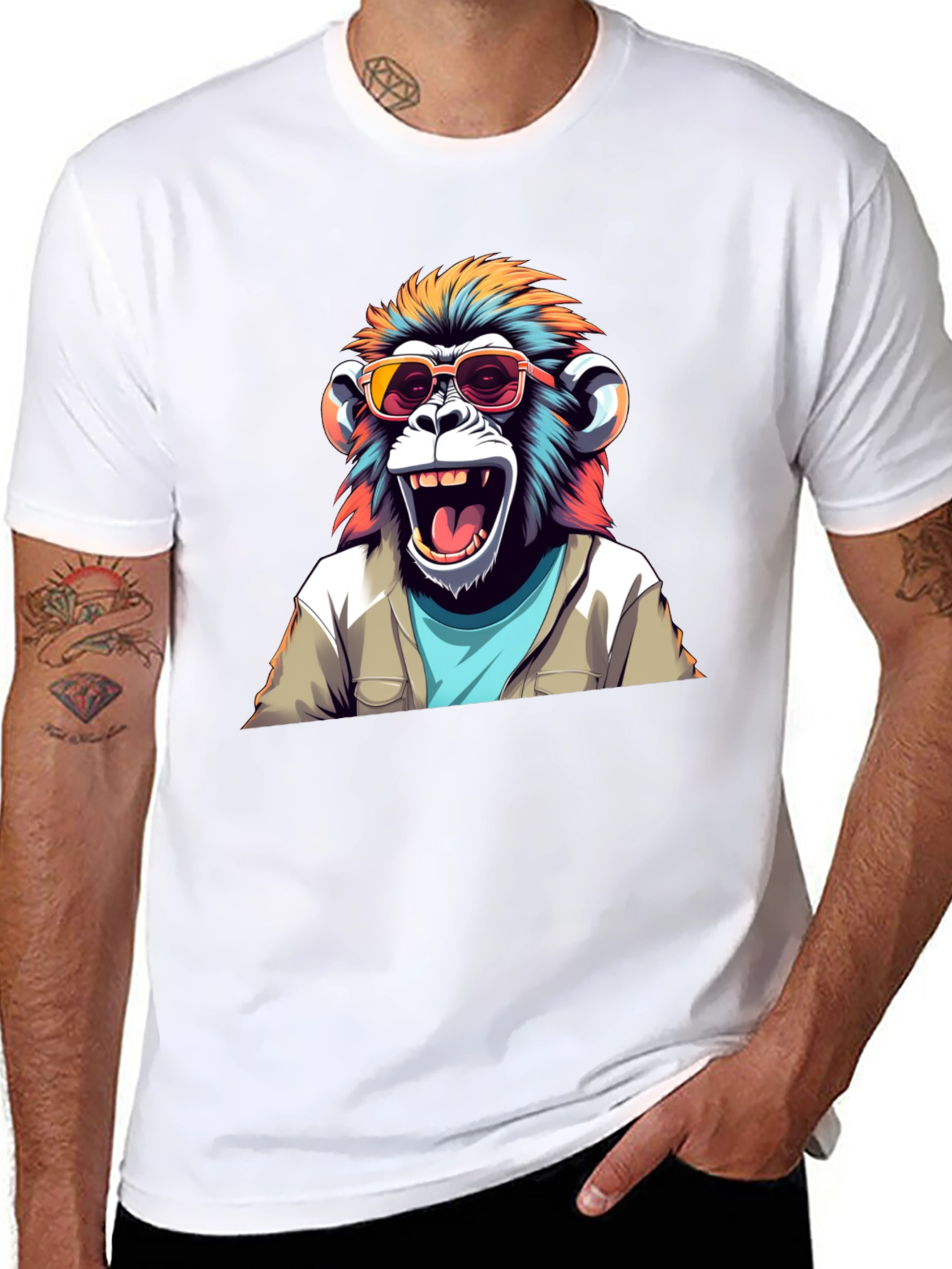 Cool Monkey Graphic Tee - Black T-Shirt