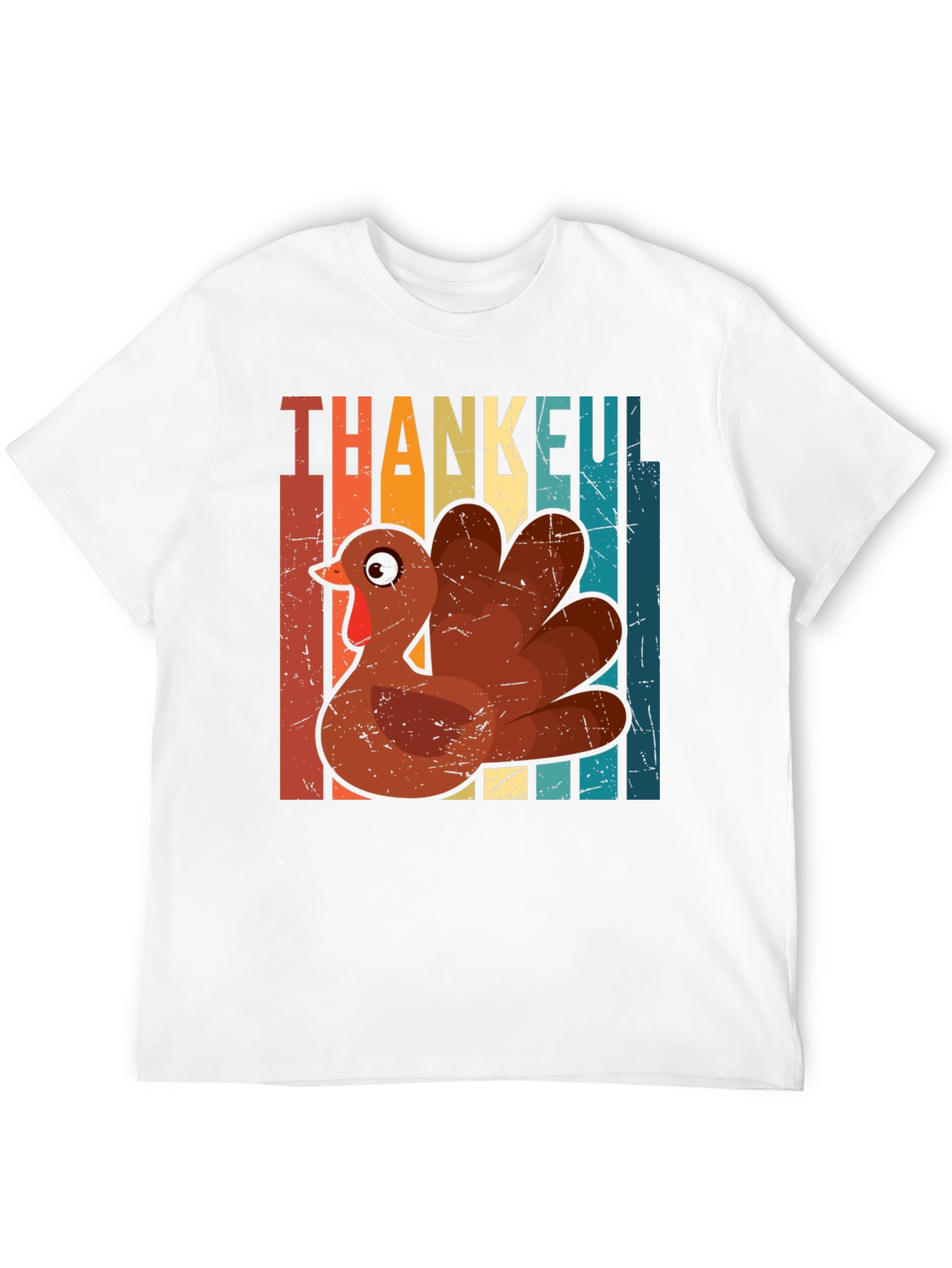 Thankful Turkey Graphic T-Shirt - Thanksgiving Holiday Tee
