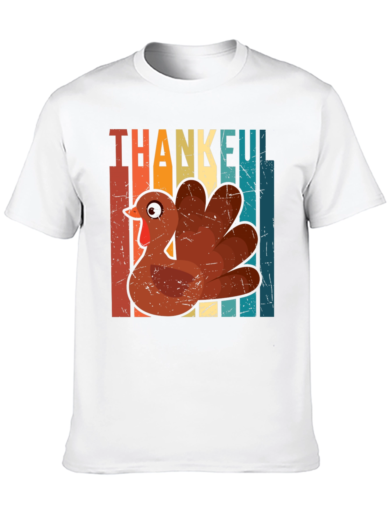Thankful Turkey Graphic T-Shirt - Thanksgiving Holiday Tee