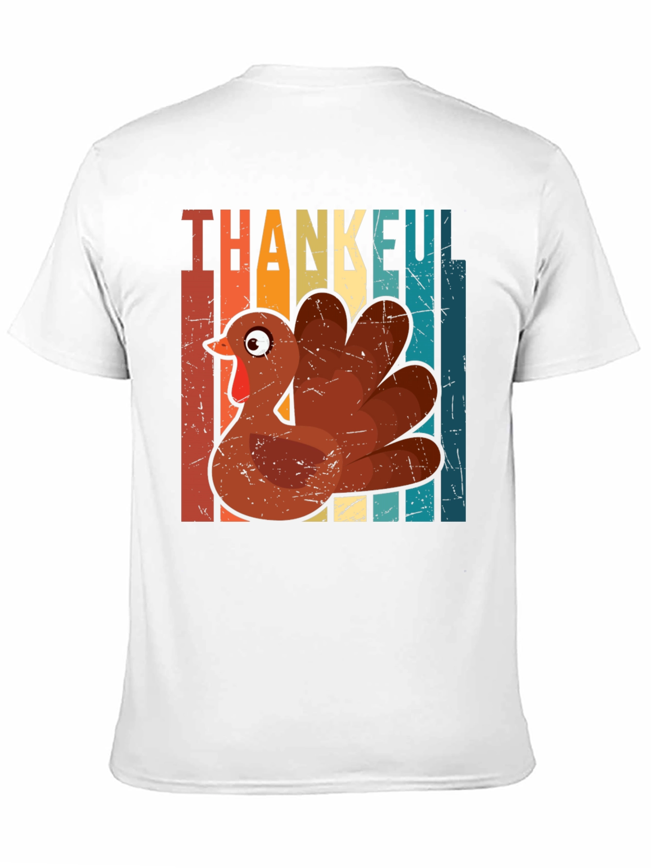 Thankful Turkey Graphic T-Shirt - Thanksgiving Holiday Tee