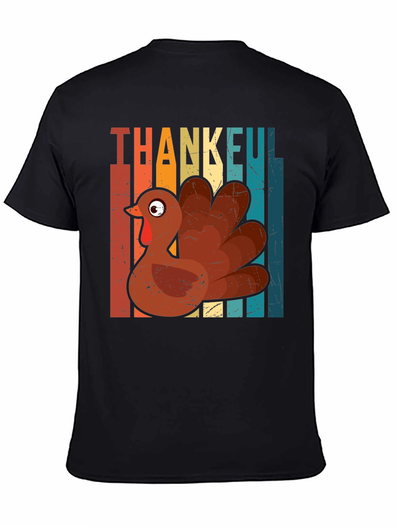 Thankful Turkey Graphic T-Shirt - Thanksgiving Holiday Tee