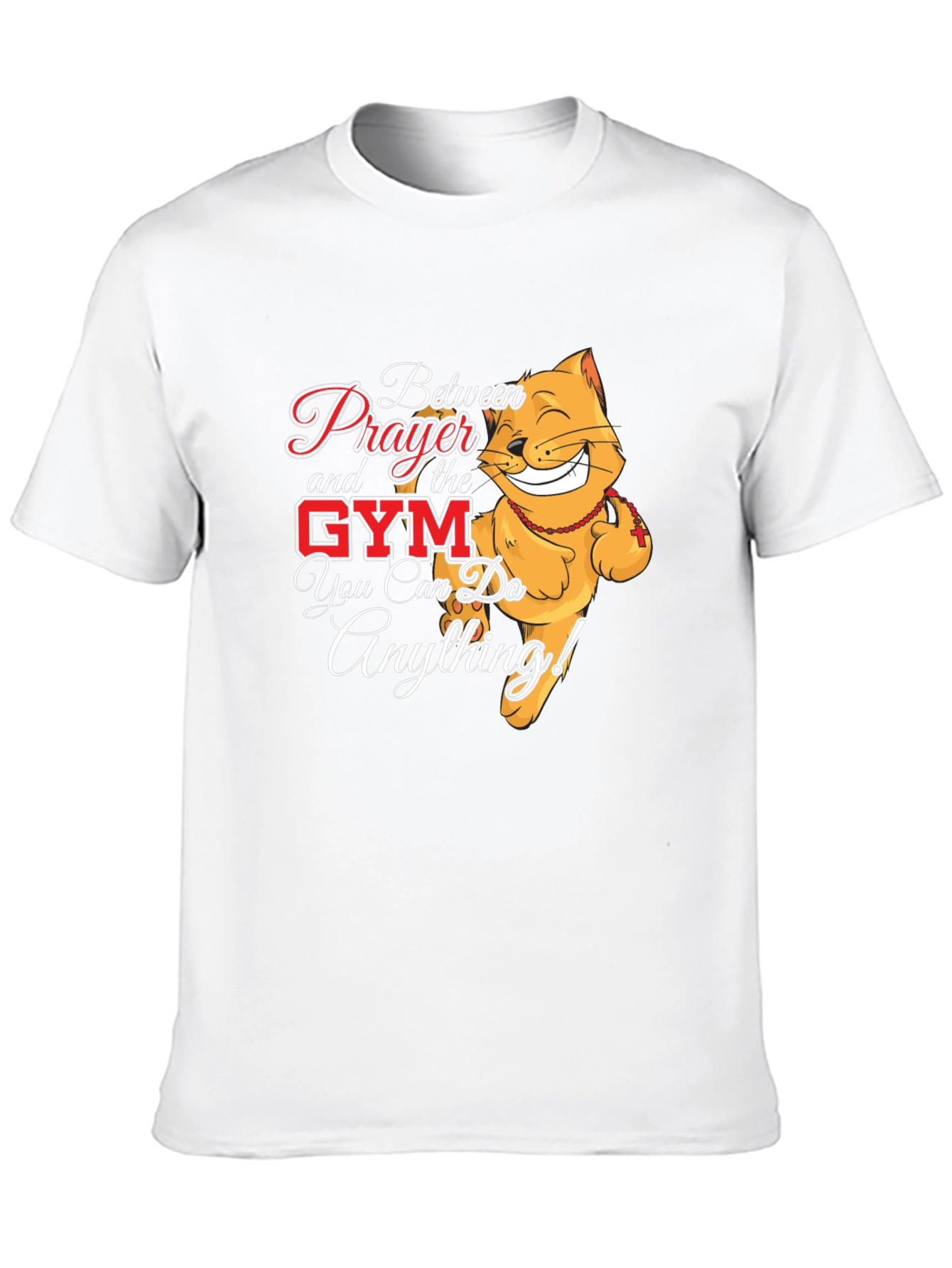 Prayer Gym Cat Black T-Shirt