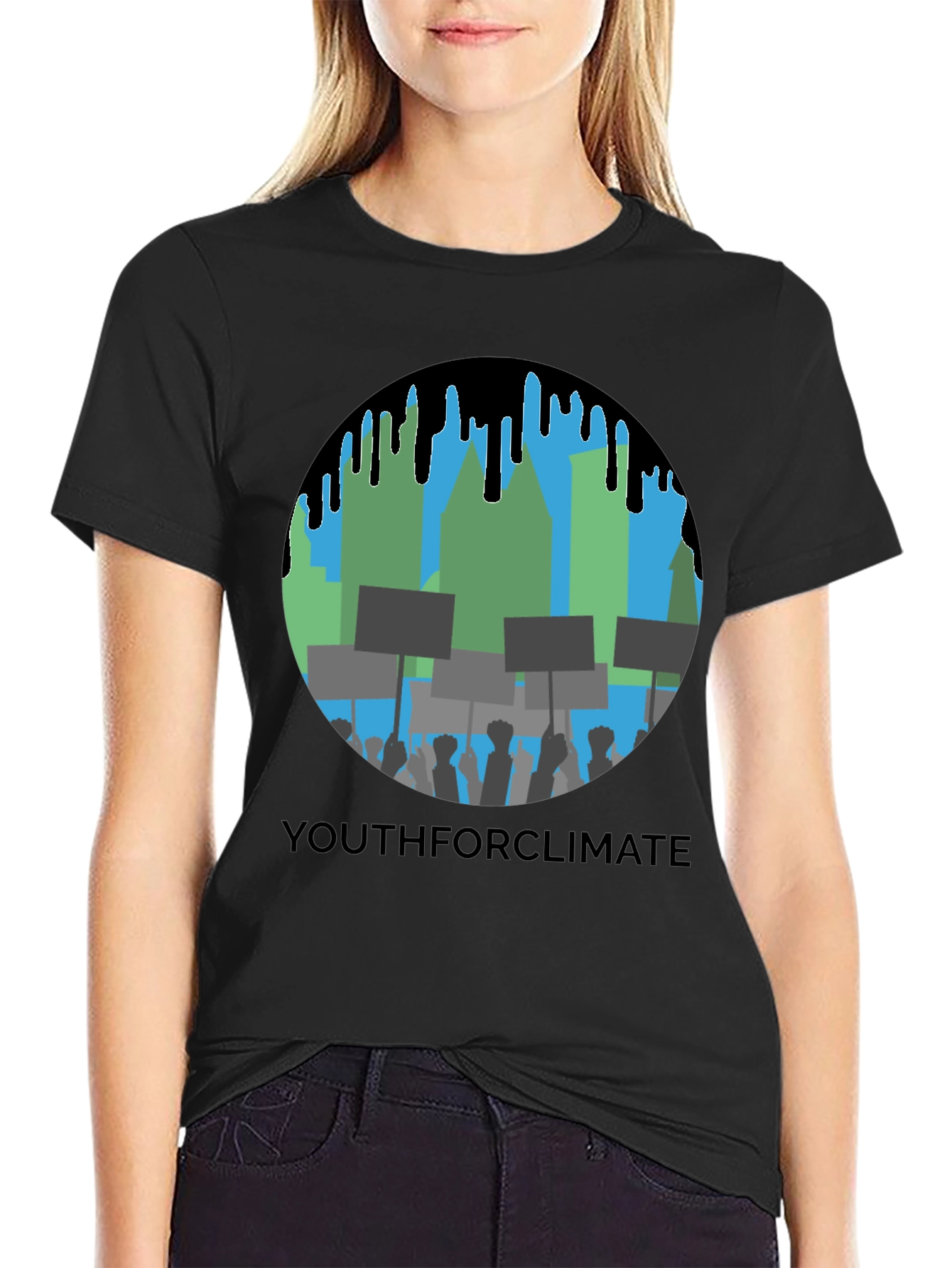 YouthforClimate Graphic Print Black T-Shirt