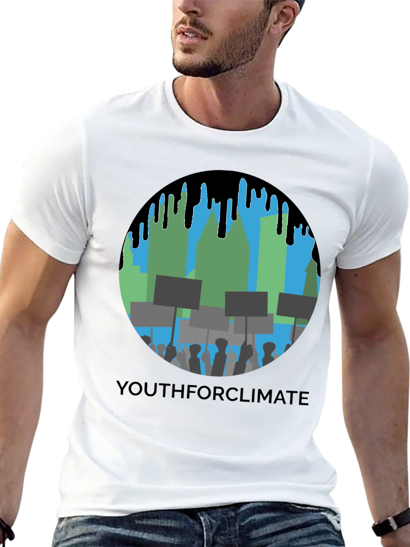 YouthforClimate Graphic Print Black T-Shirt