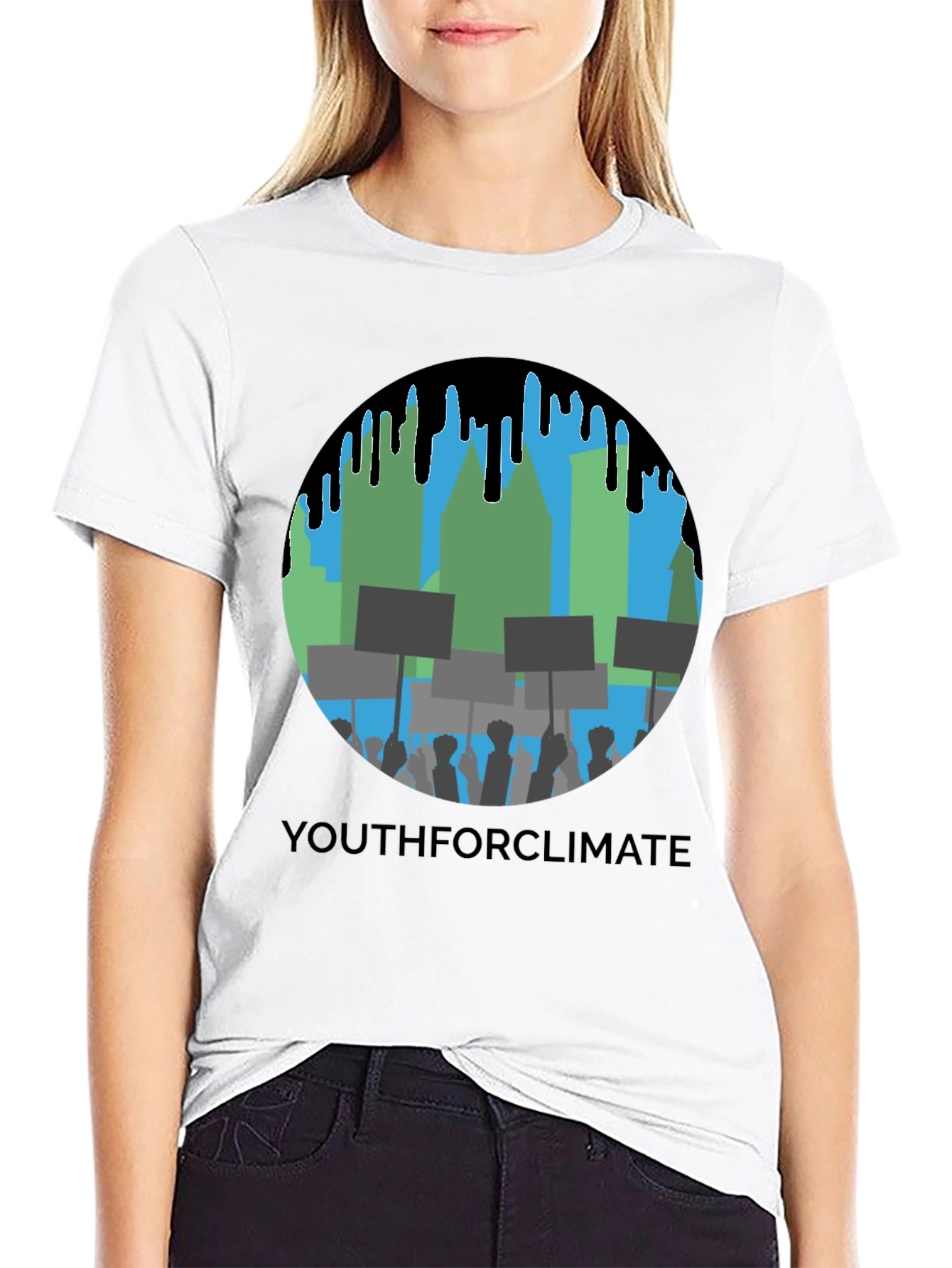 YouthforClimate Graphic Print Black T-Shirt
