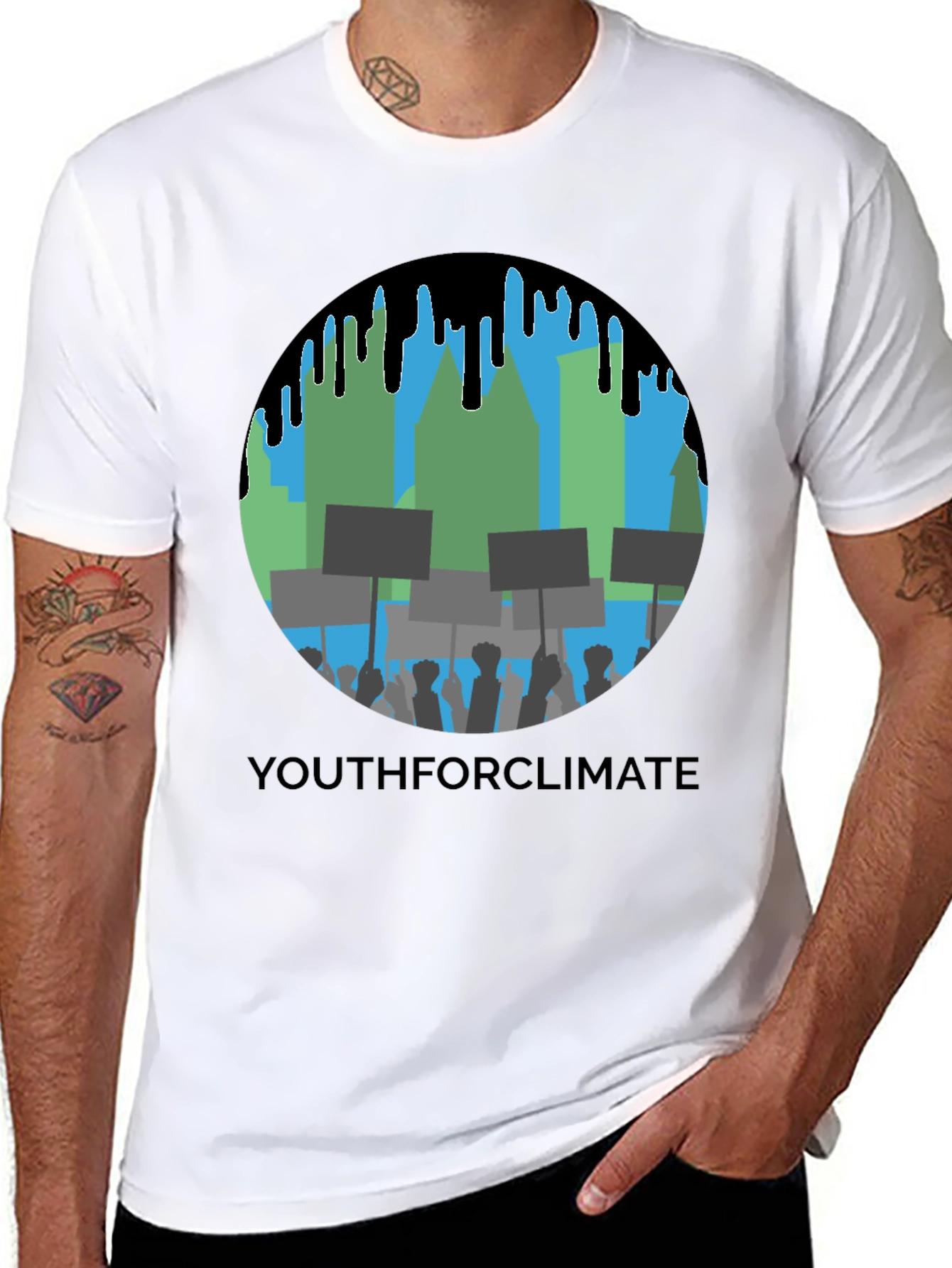 YouthforClimate Graphic Print Black T-Shirt