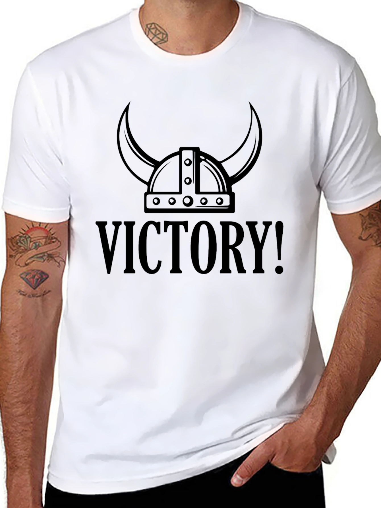 Victory! Viking Helmet Graphic T-Shirt