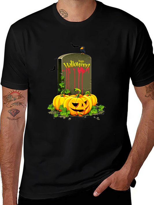 Halloween Tombstone Pumpkin Graphic Tee