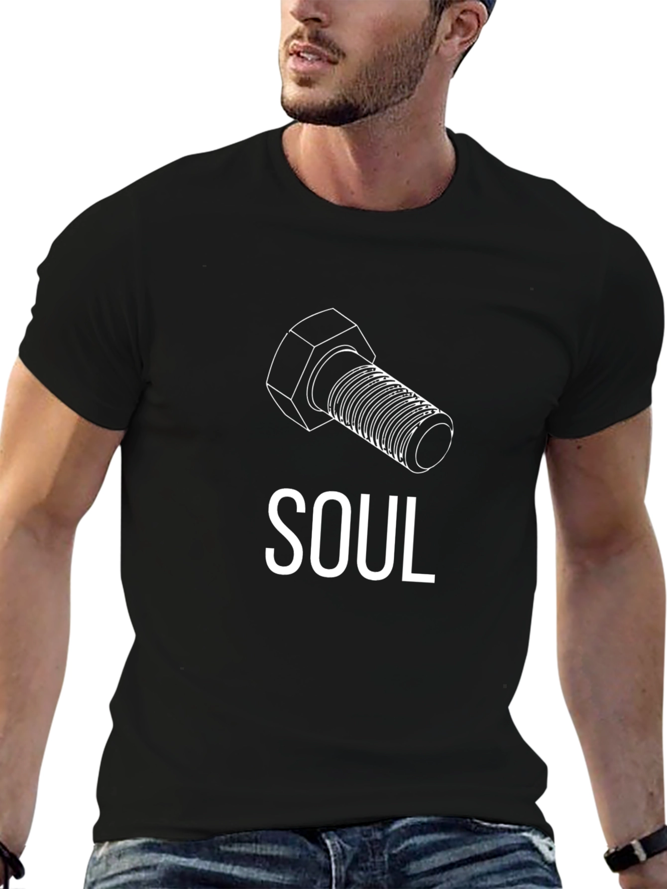 Bolt Soul Graphic Tee - Black Cotton T-Shirt