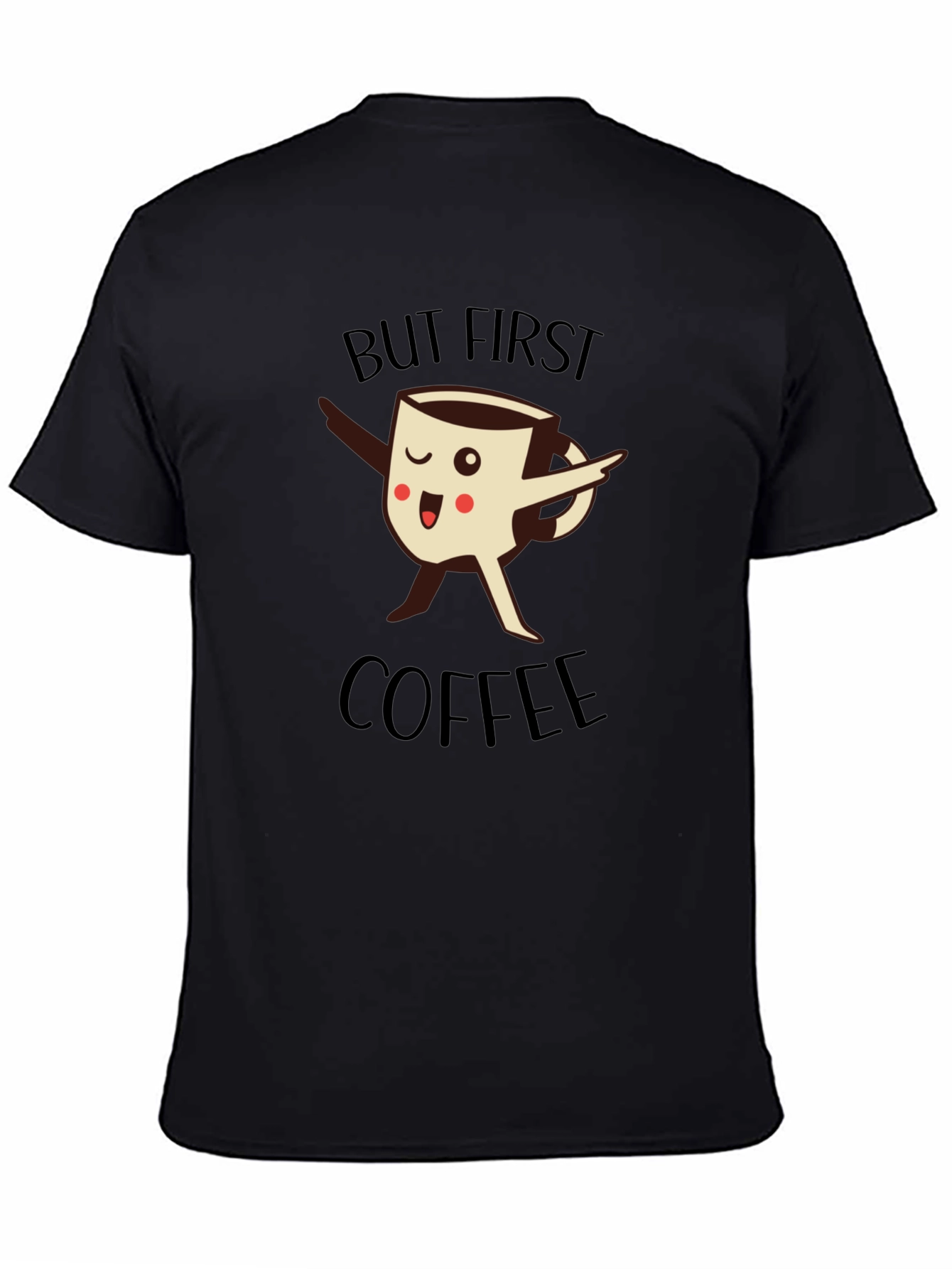 But First Coffee Graphic Tee - Mens Black T-Shirt