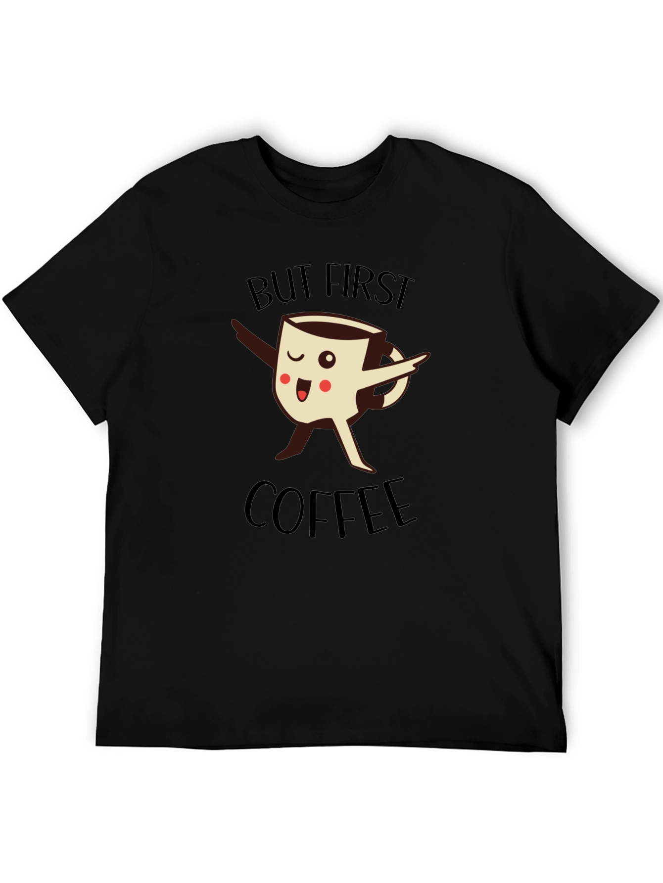 But First Coffee Graphic Tee - Mens Black T-Shirt