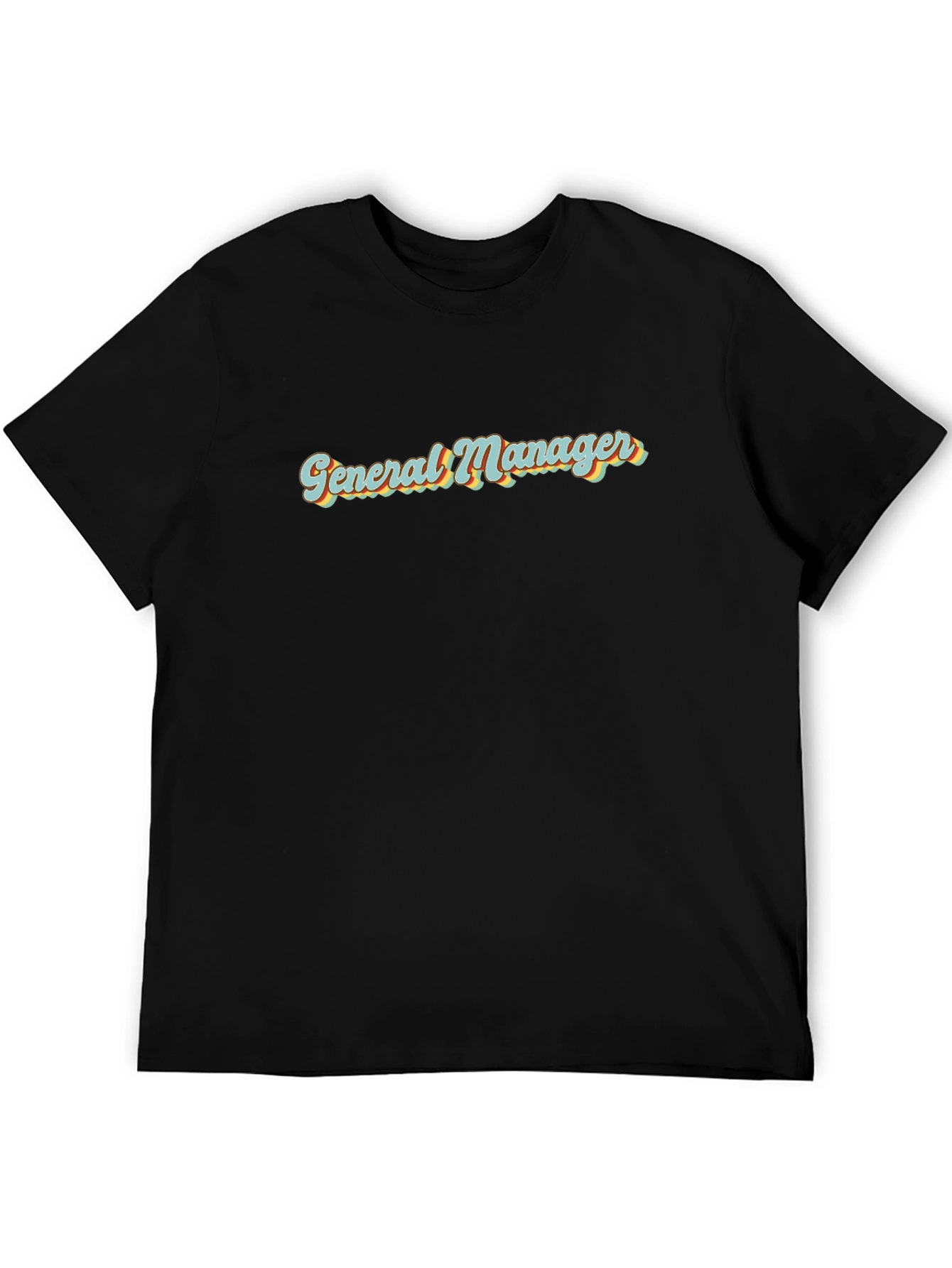 General Manager Retro Style Black T-Shirt