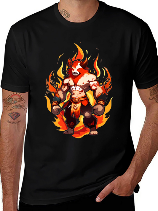 Fiery Lion Warrior Graphic Tee